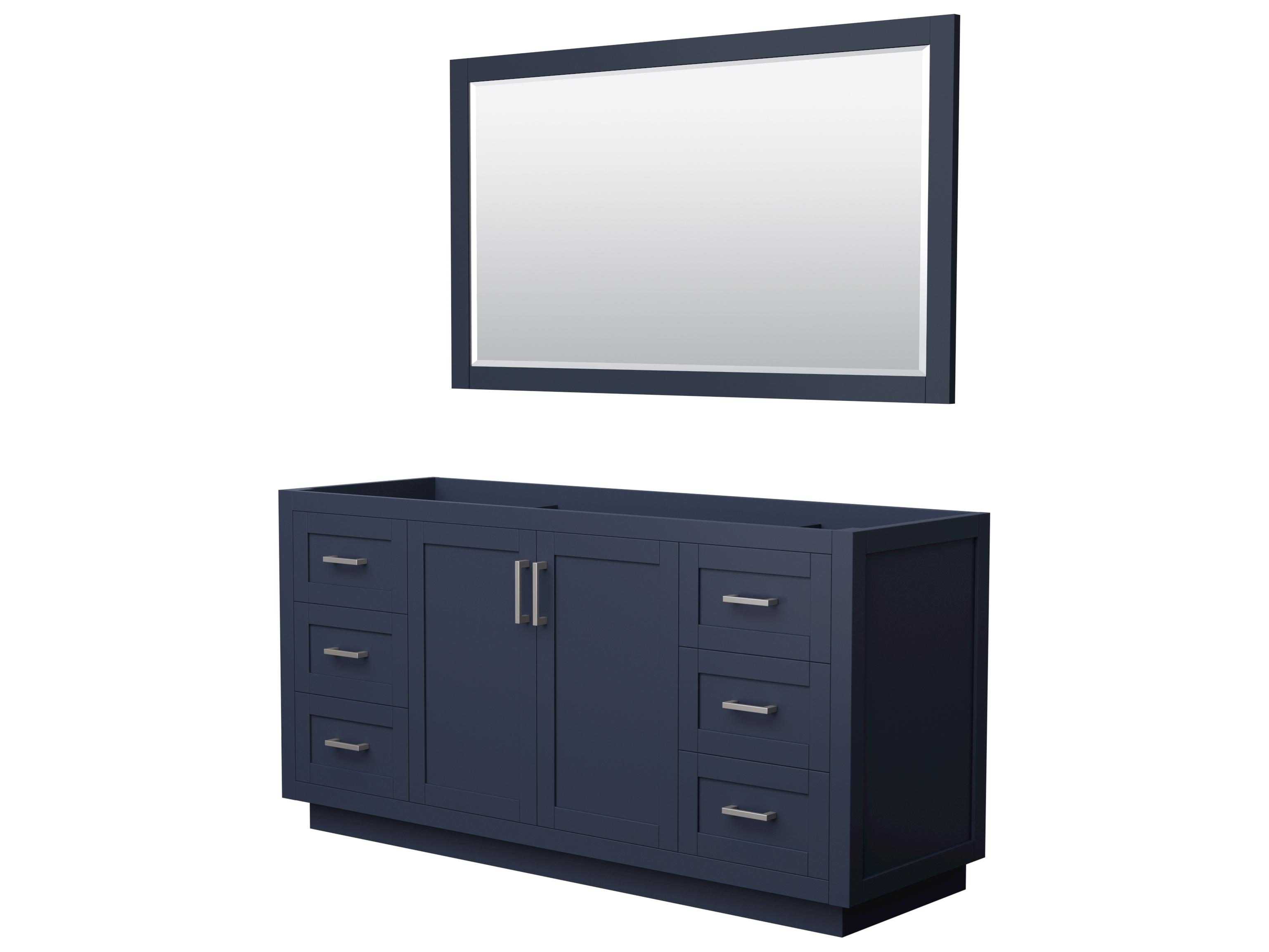 Wyndham Collection Miranda 65" Dark Blue Vanity with 58" Mirror
