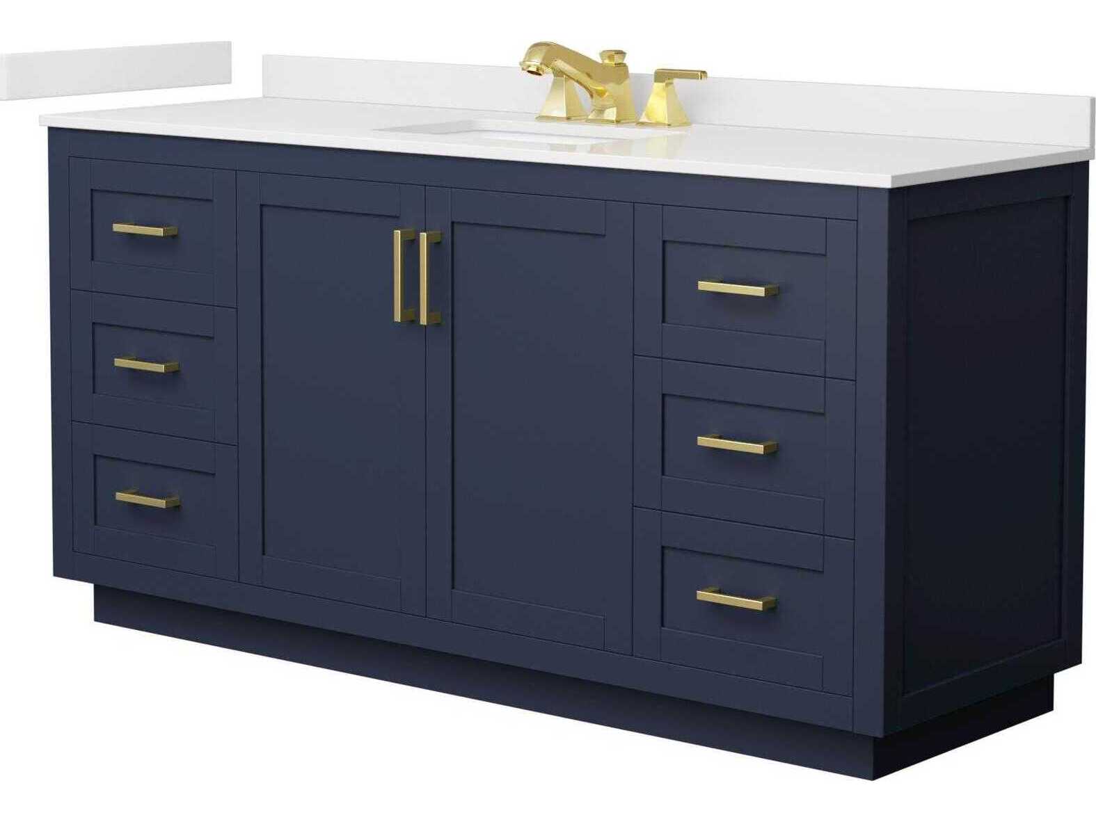 Wyndham Collection Miranda 66" Dark Blue Vanity