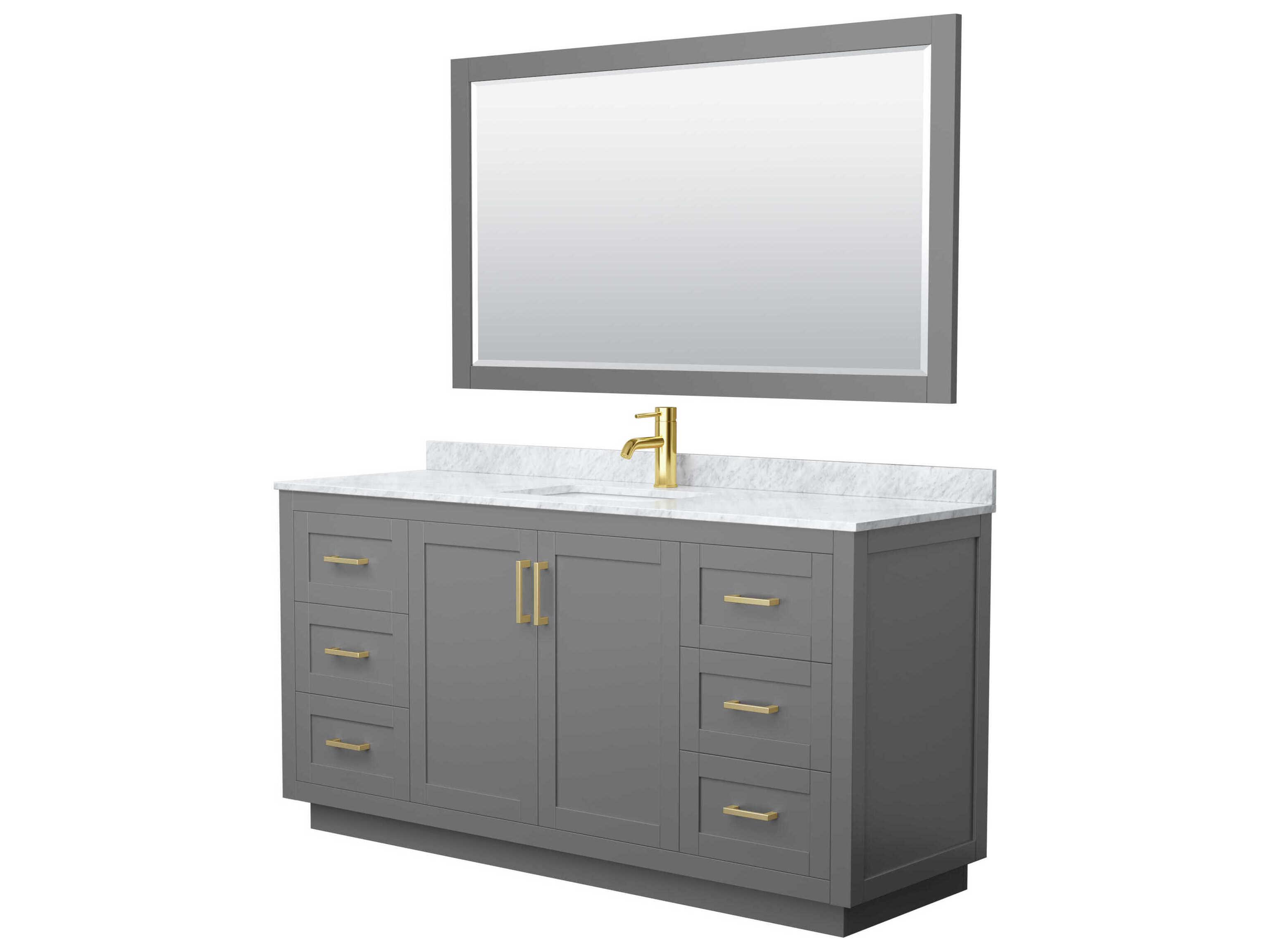 Wyndham Collection Miranda 66" Dark Gray Vanity with 58" Mirror