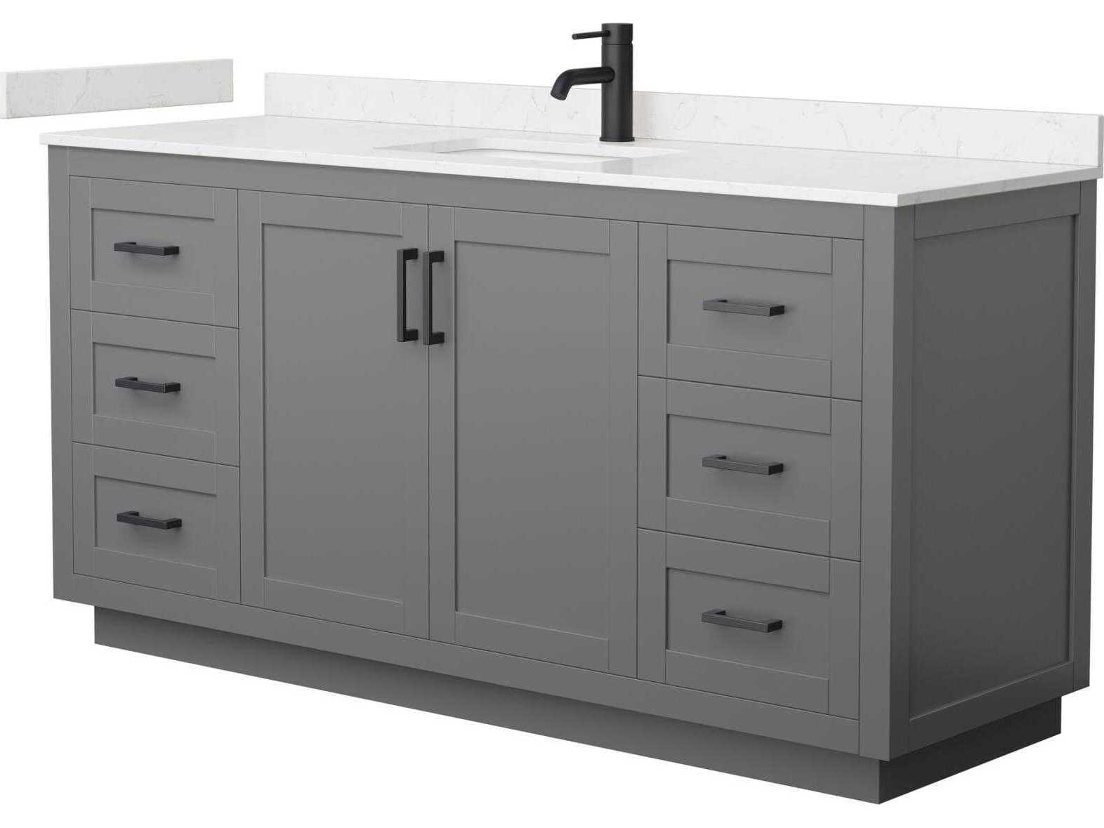 Wyndham Collection Miranda 66" Dark Gray Vanity