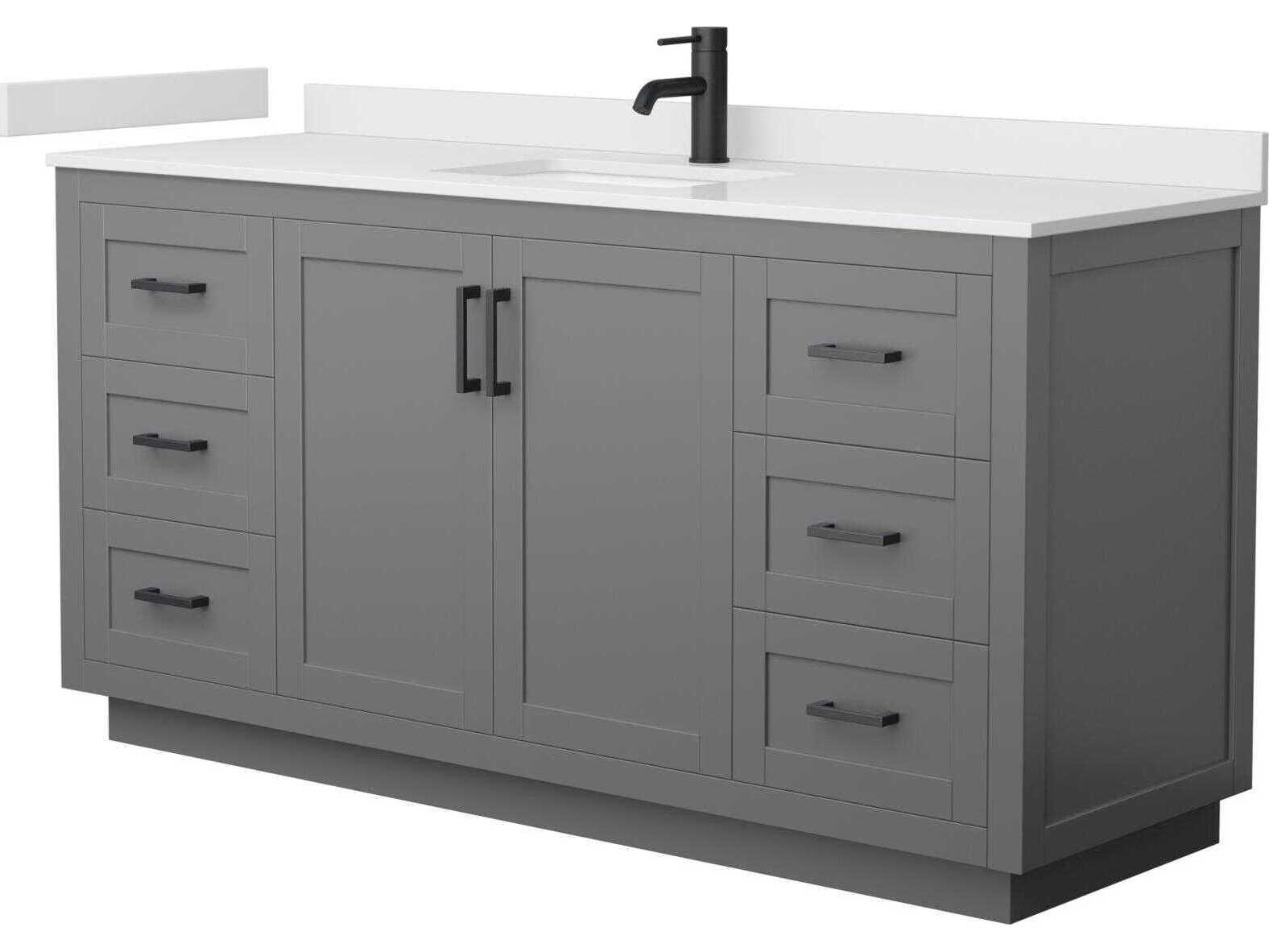 Wyndham Collection Miranda 66" Dark Gray Vanity