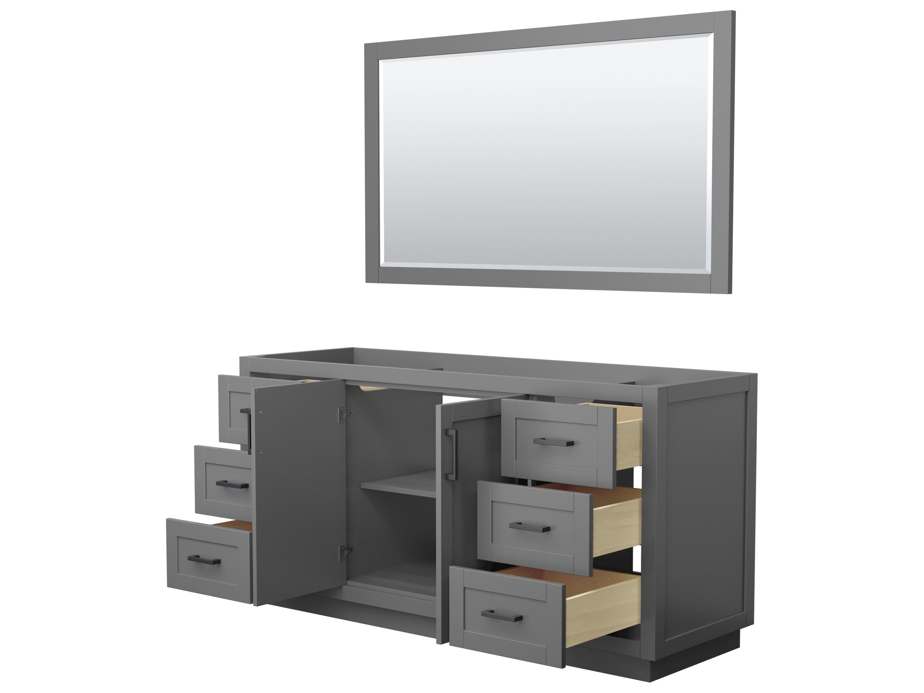 Wyndham Collection Miranda 65" Dark Gray Vanity with 58" Mirror