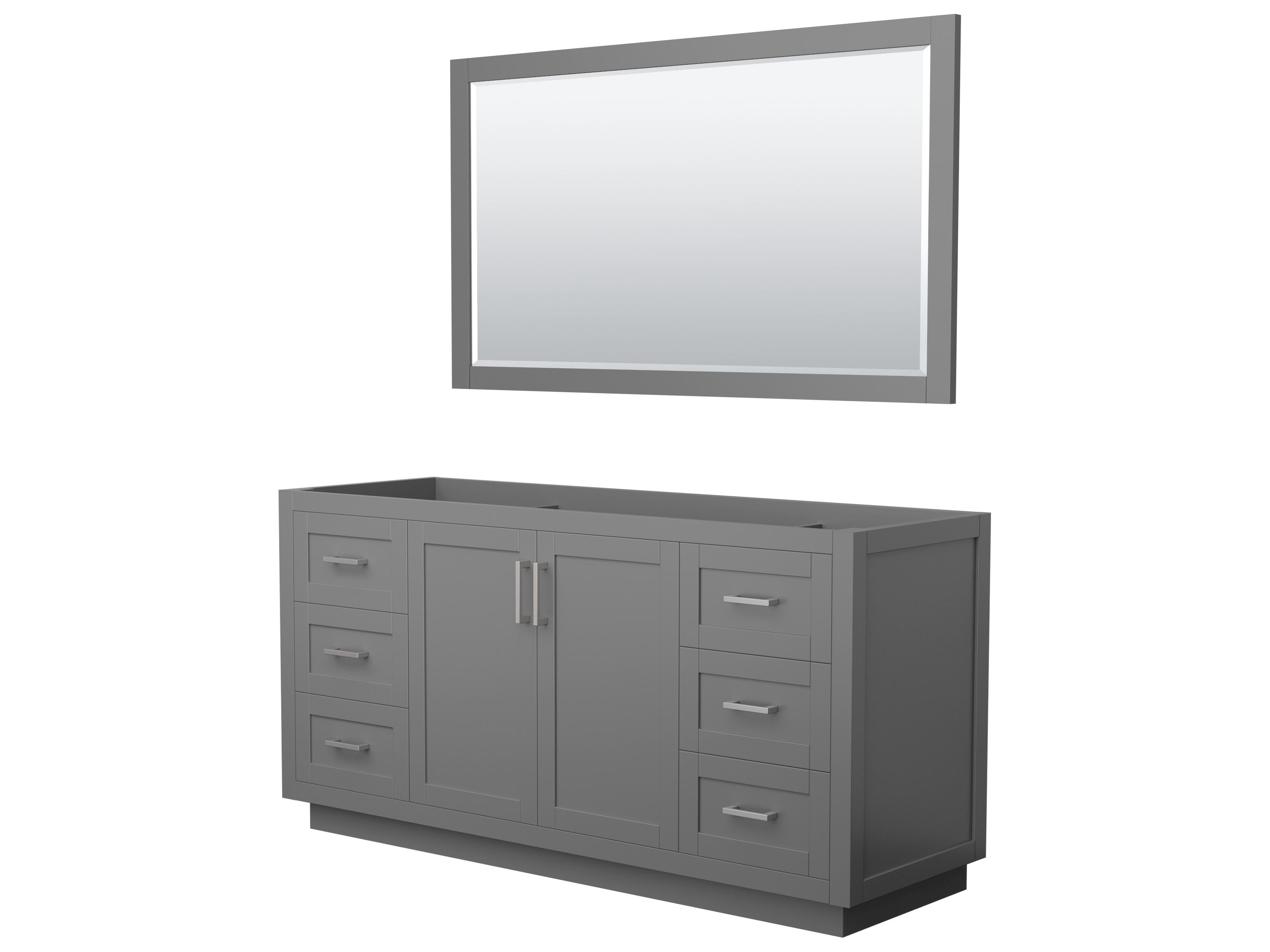 Wyndham Collection Miranda 65" Dark Gray Vanity with 58" Mirror