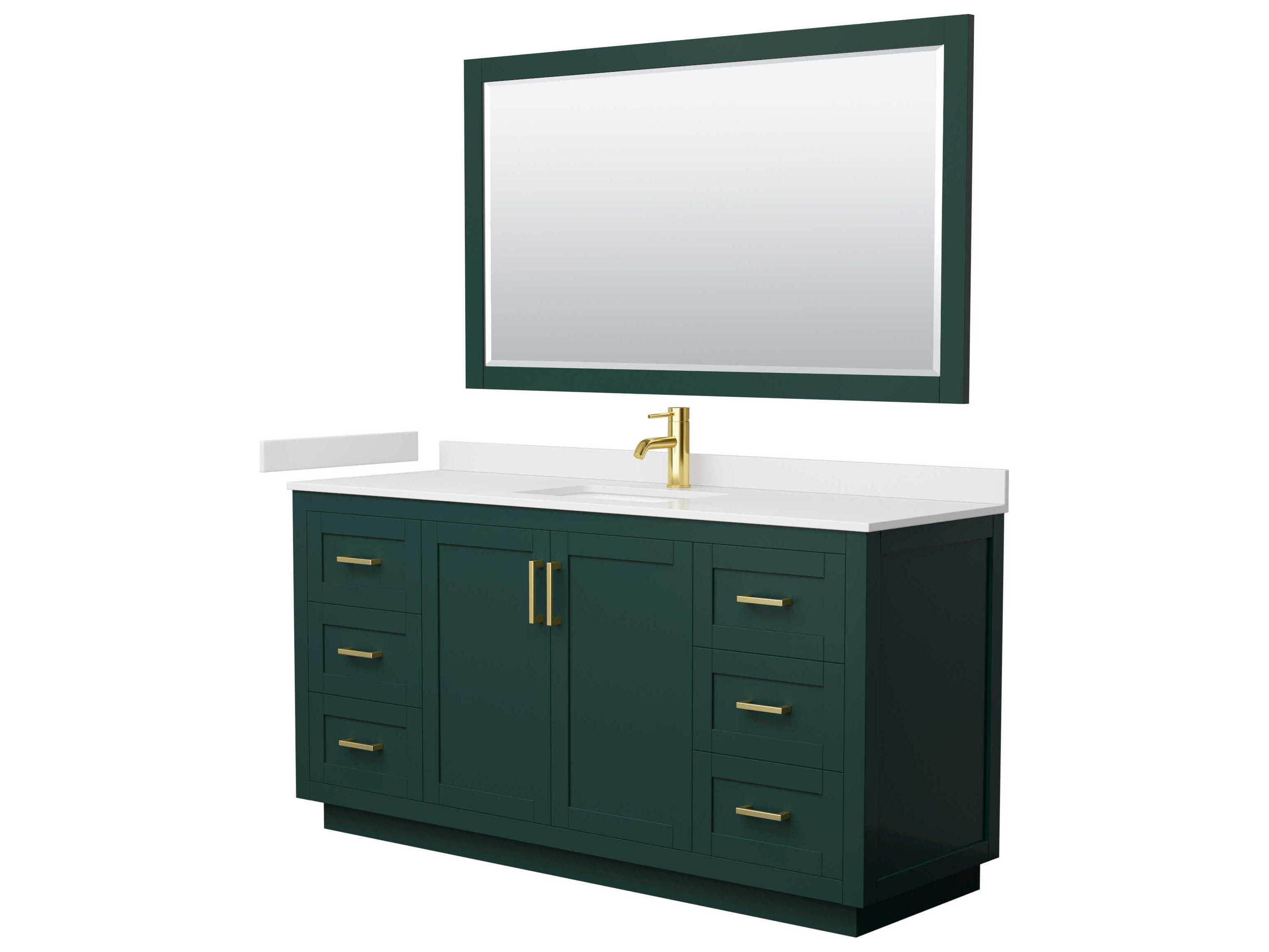 Wyndham Collection Miranda 66" Green Vanity with 58" Mirror