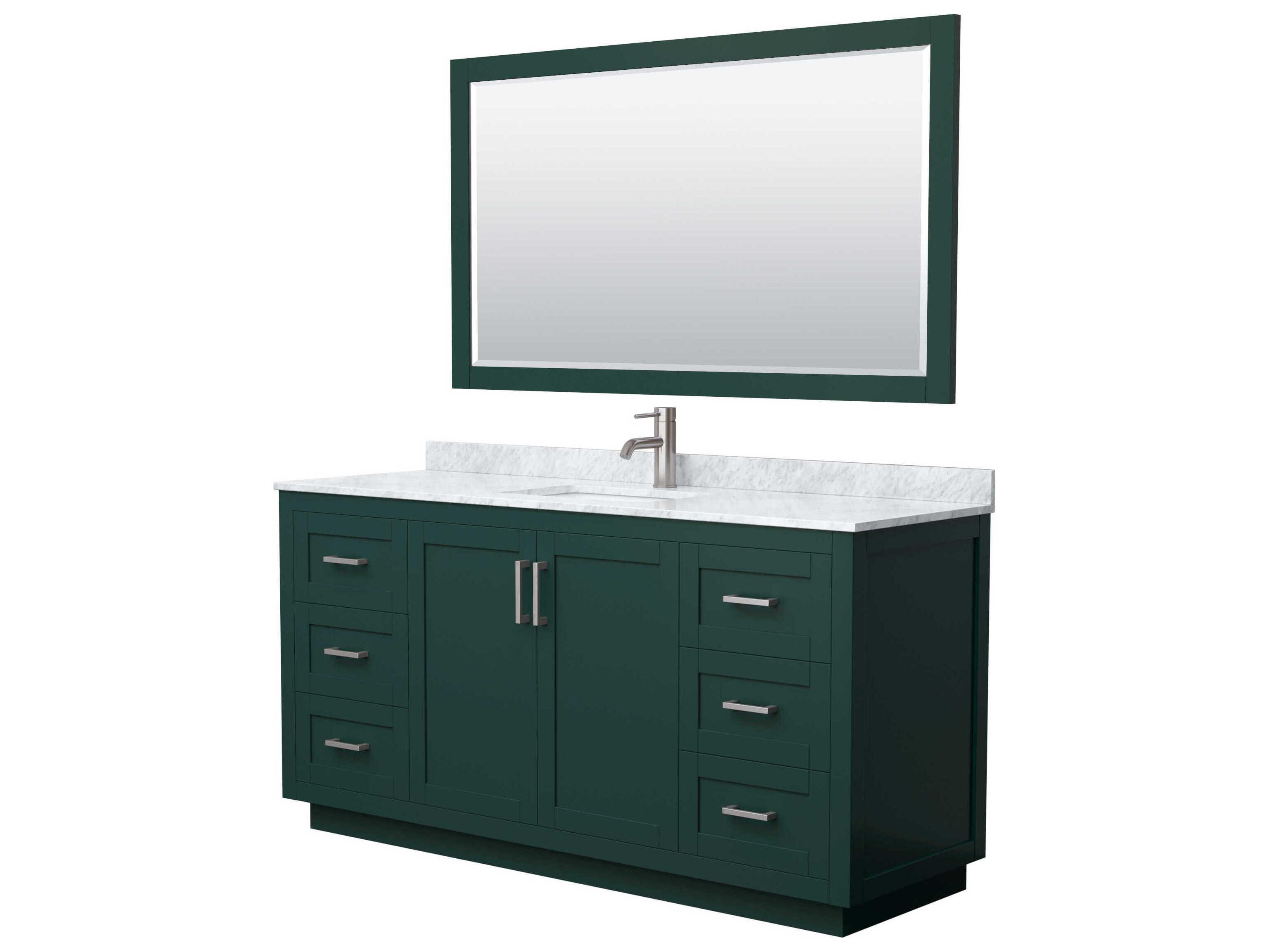 Wyndham Collection Miranda 66" Green Vanity with 58" Mirror