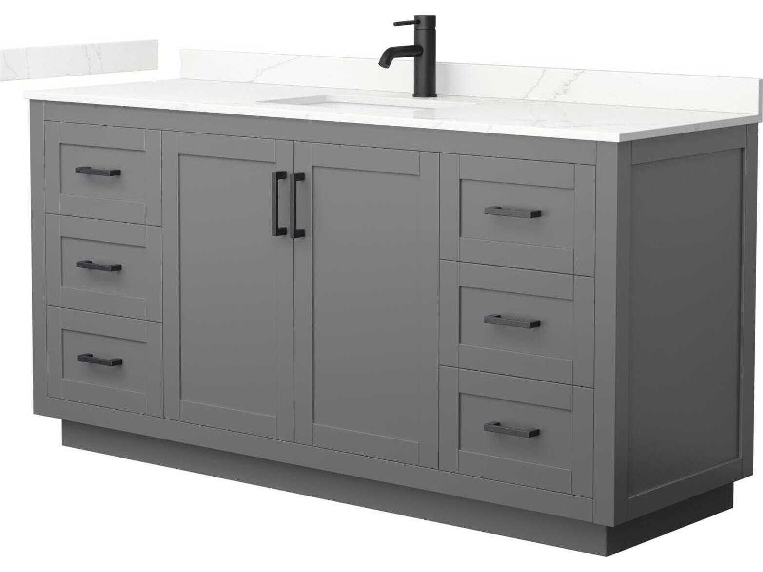 Wyndham Collection Miranda 66" Dark Gray Vanity