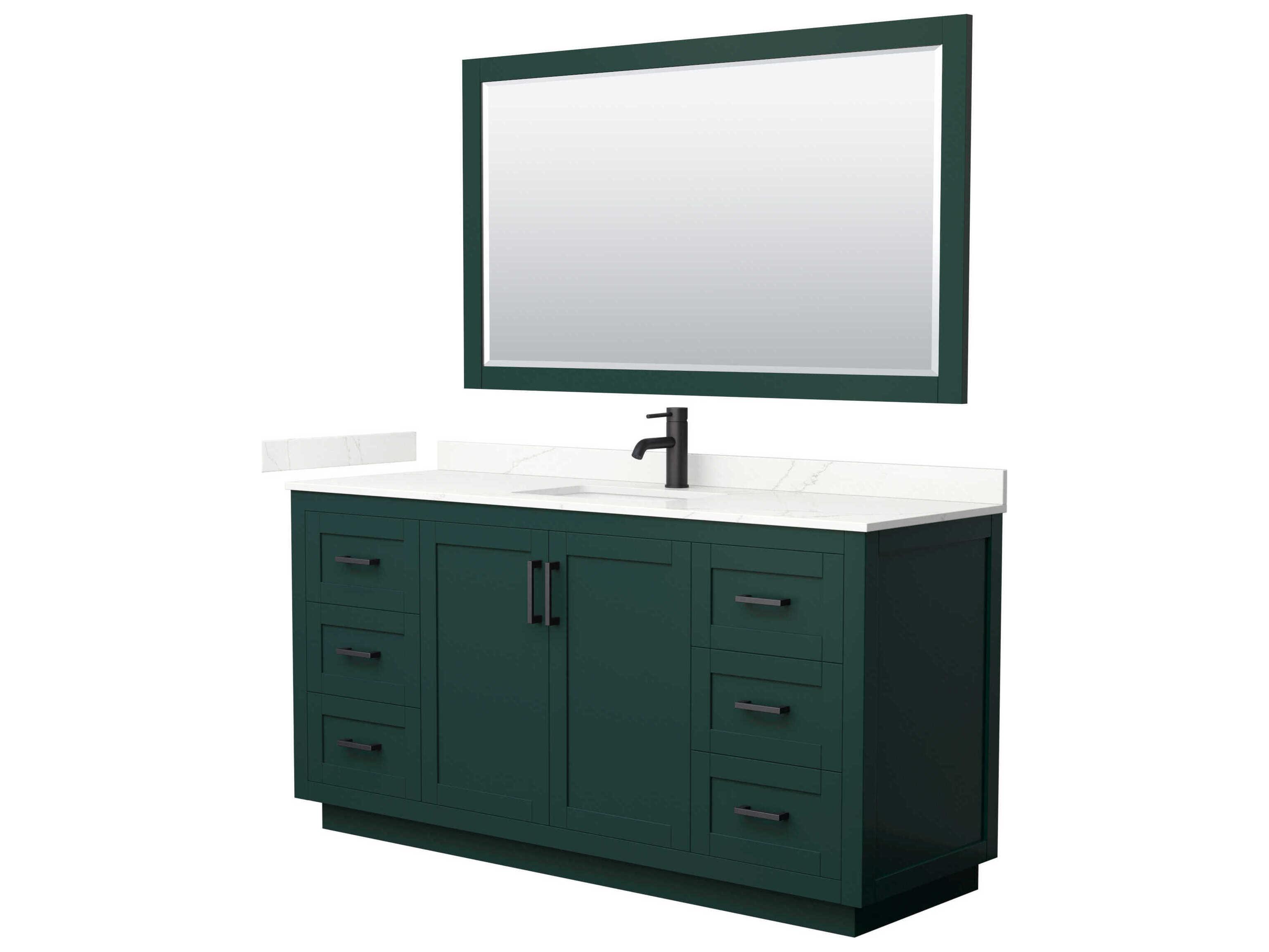 Wyndham Collection Miranda 66" Green Vanity with 58" Mirror