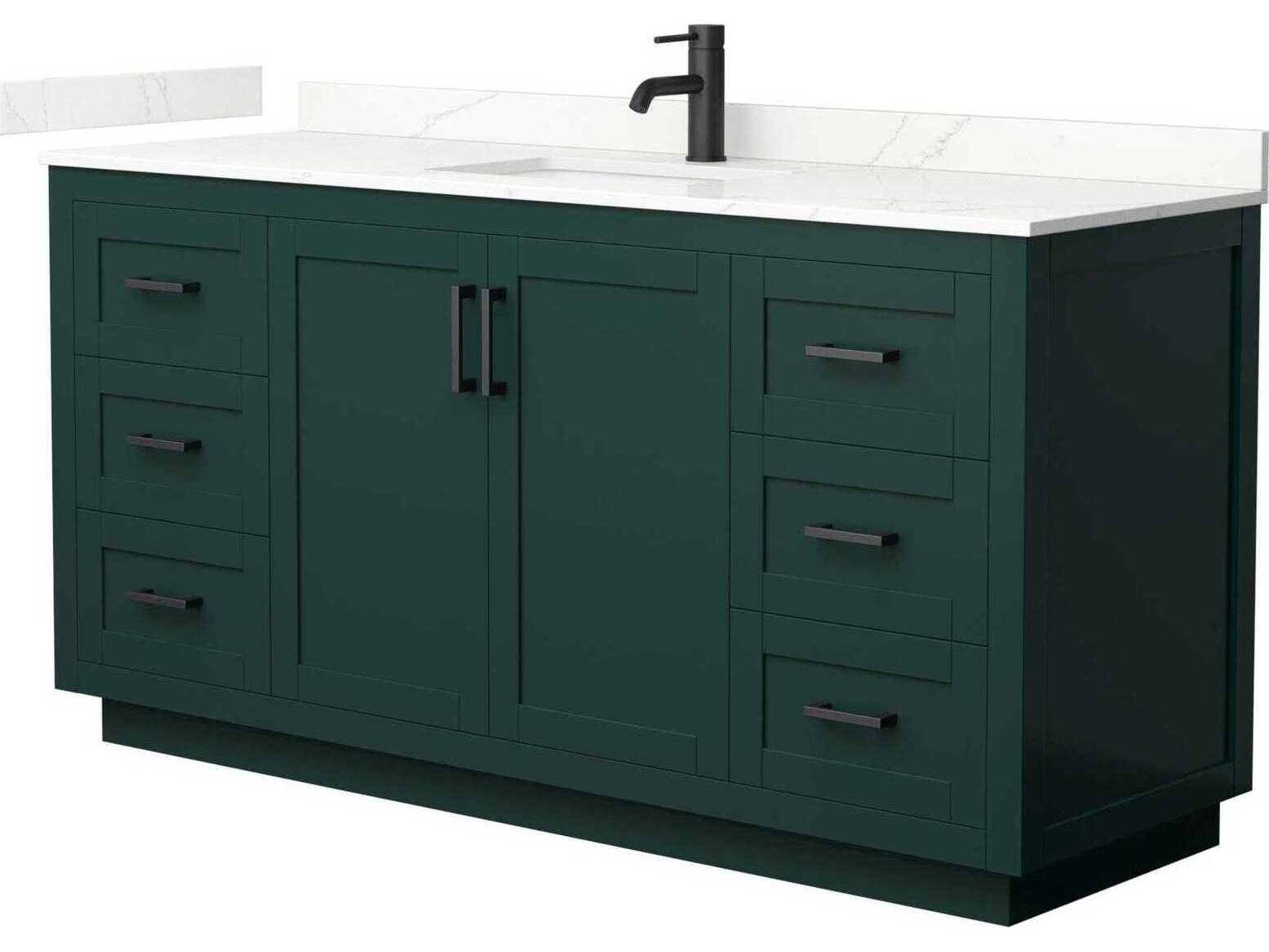 Wyndham Collection Miranda 66" Green Vanity