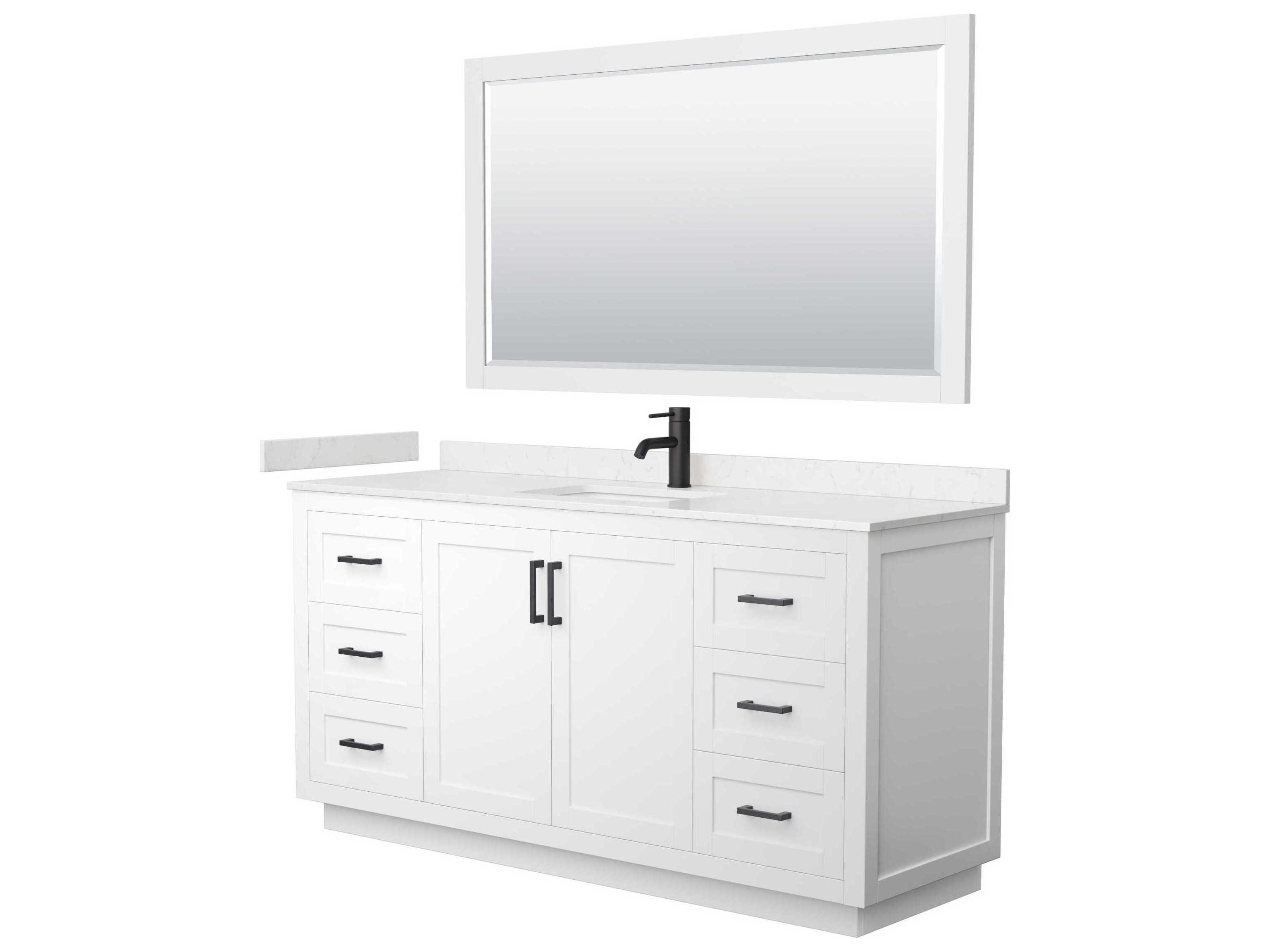 Wyndham Collection Miranda 66" White Vanity with 58" Mirror