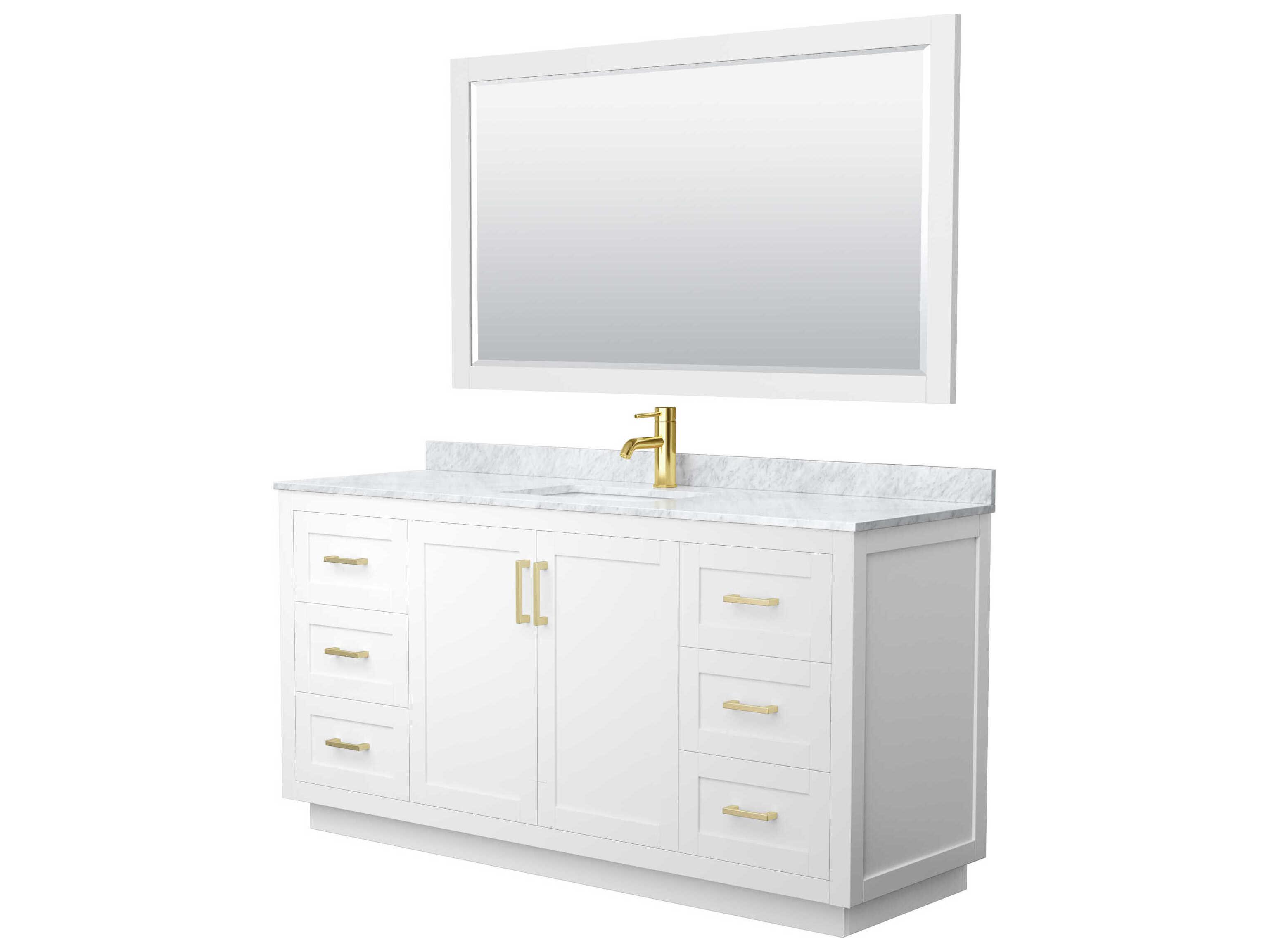 Wyndham Collection Miranda 66" White Vanity with 58" Mirror