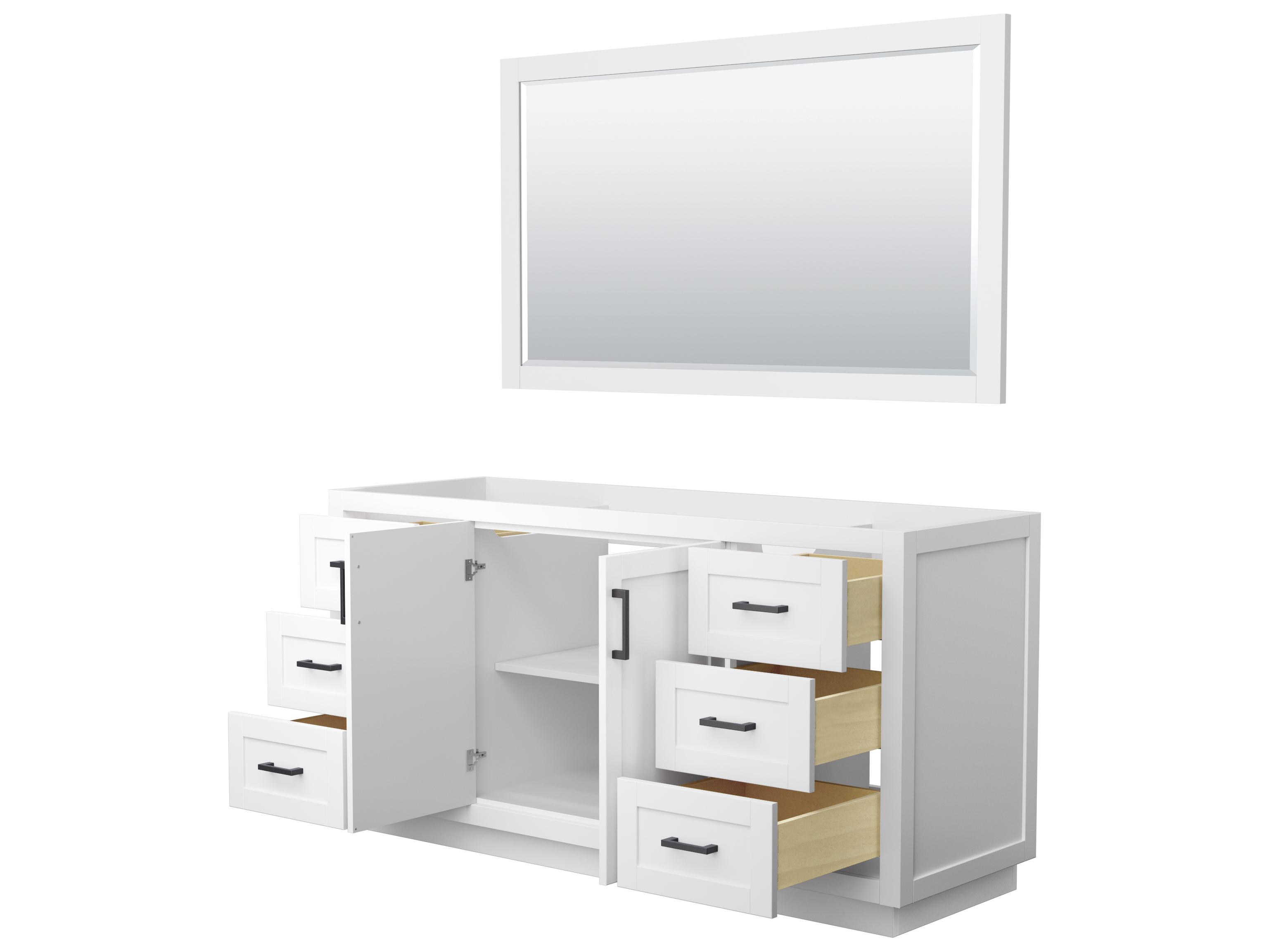 Wyndham Collection Miranda 65" White Vanity with 58" Mirror