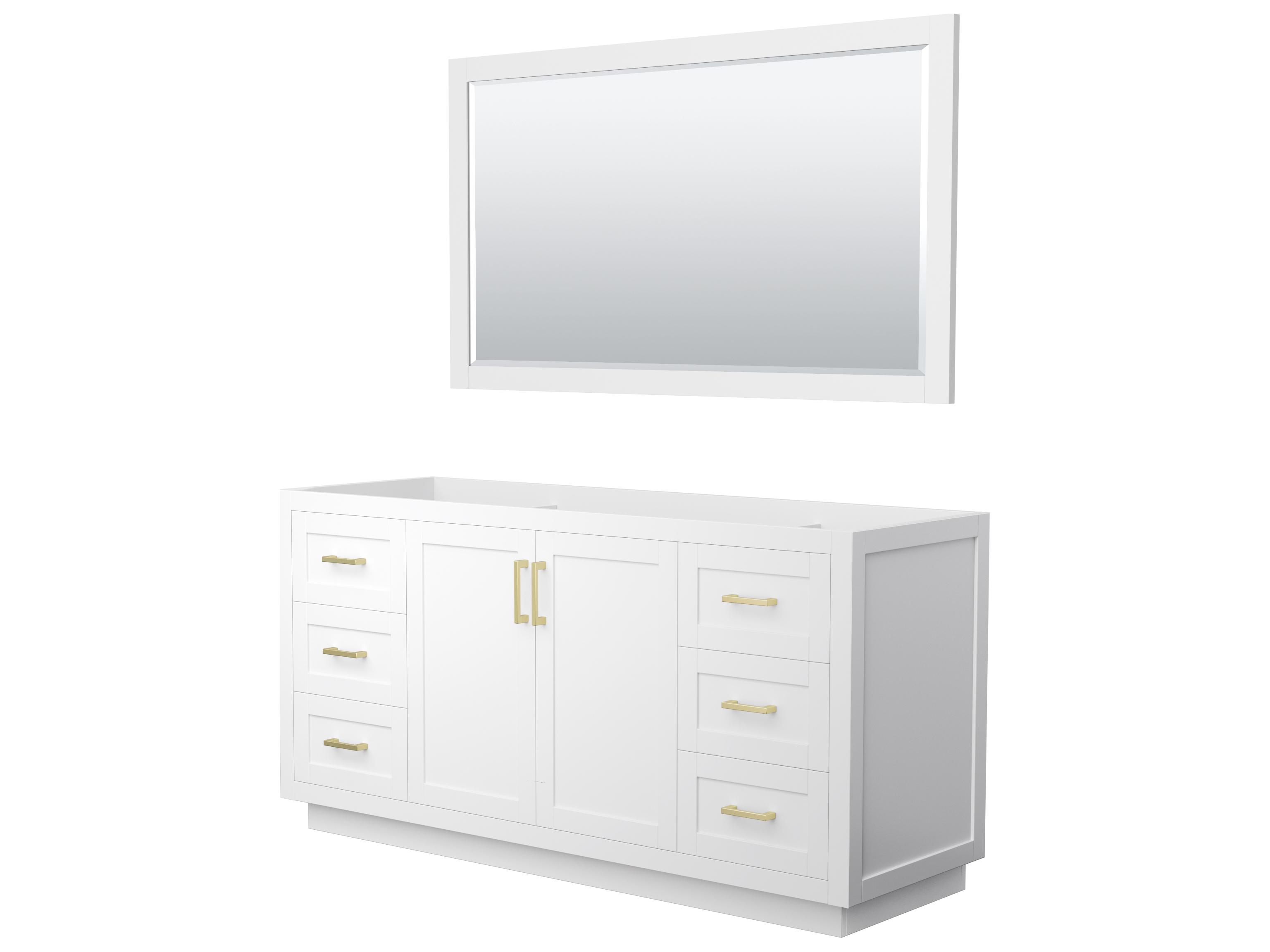 Wyndham Collection Miranda 65" White Vanity with 58" Mirror