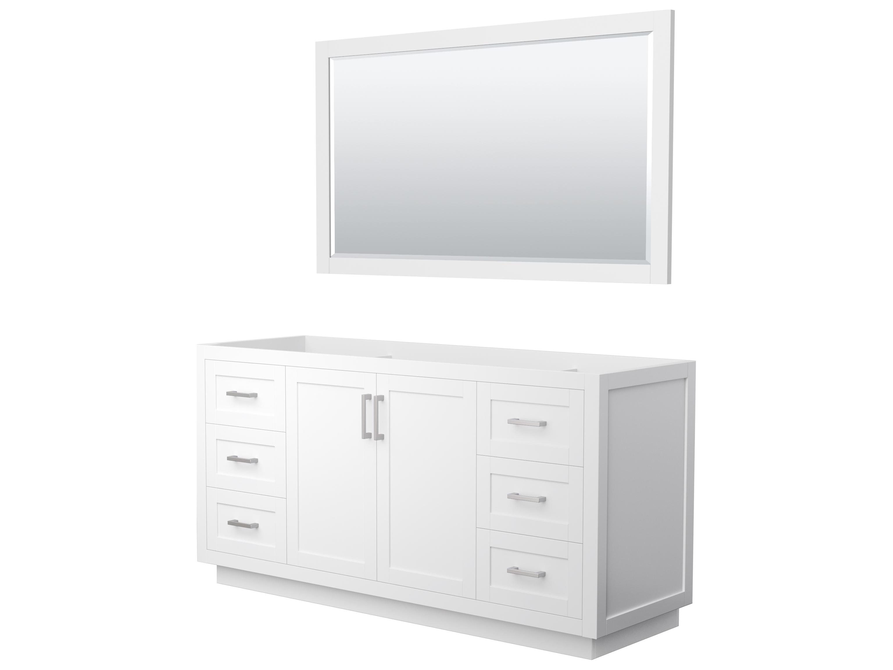 Wyndham Collection Miranda 65" White Vanity with 58" Mirror