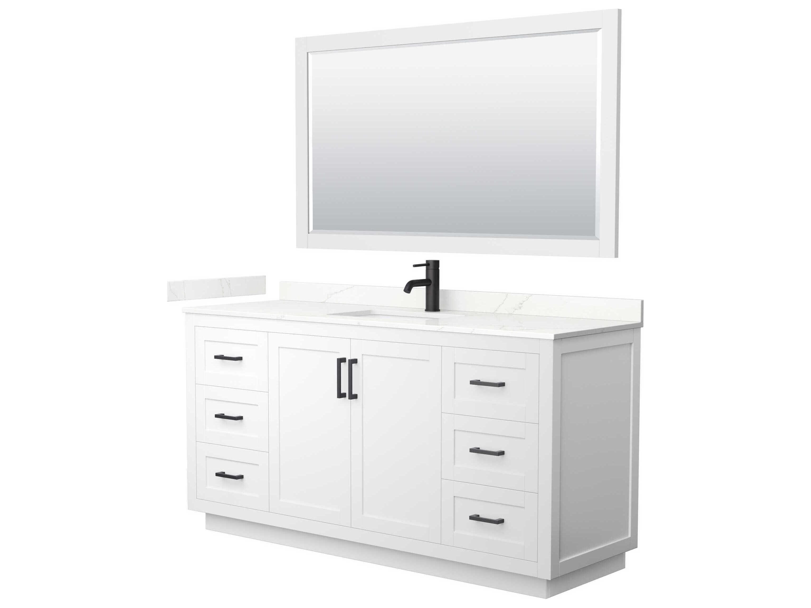 Wyndham Collection Miranda 66" White Vanity with 58" Mirror