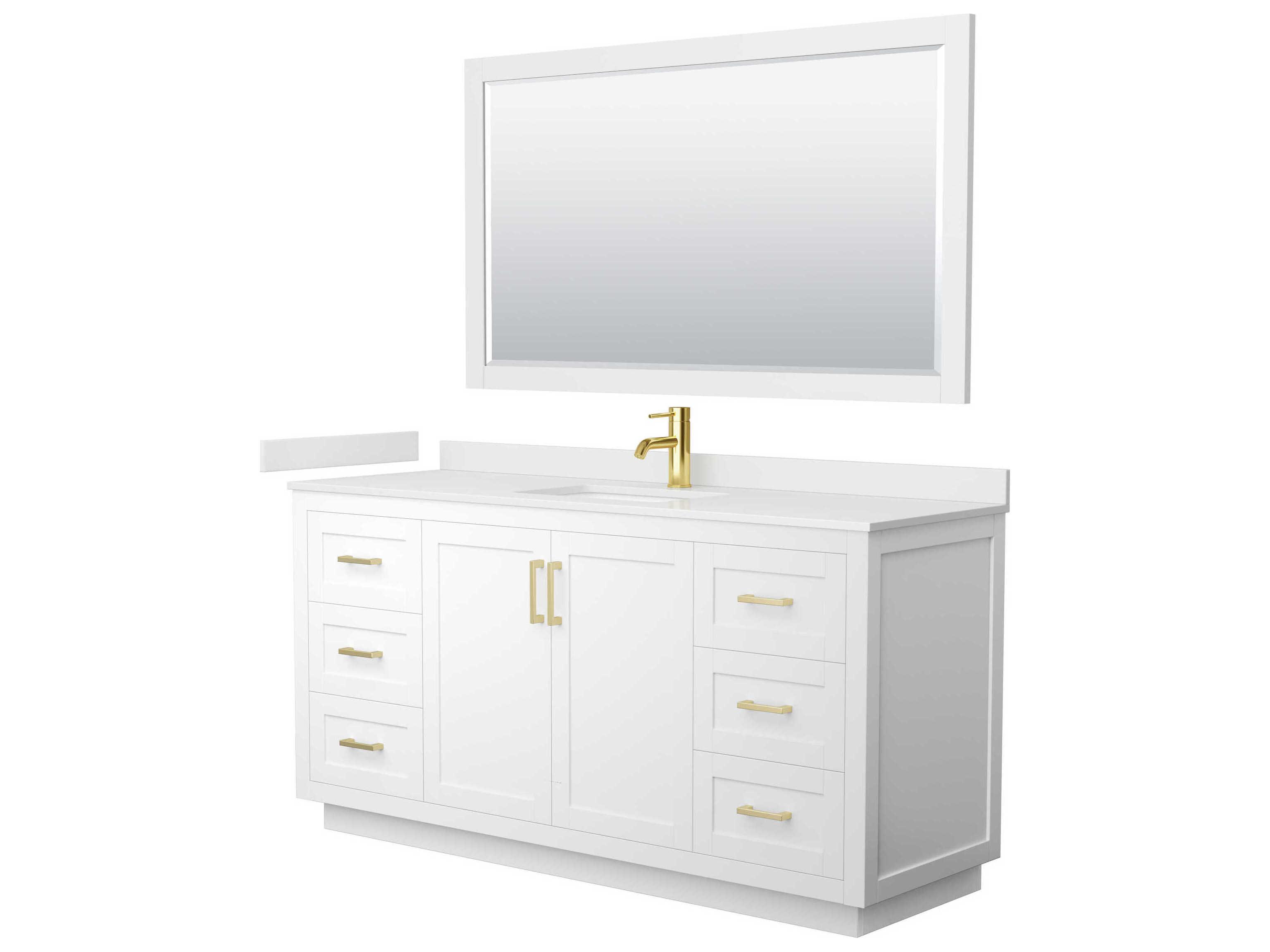 Wyndham Collection Miranda 66" White Vanity with 58" Mirror