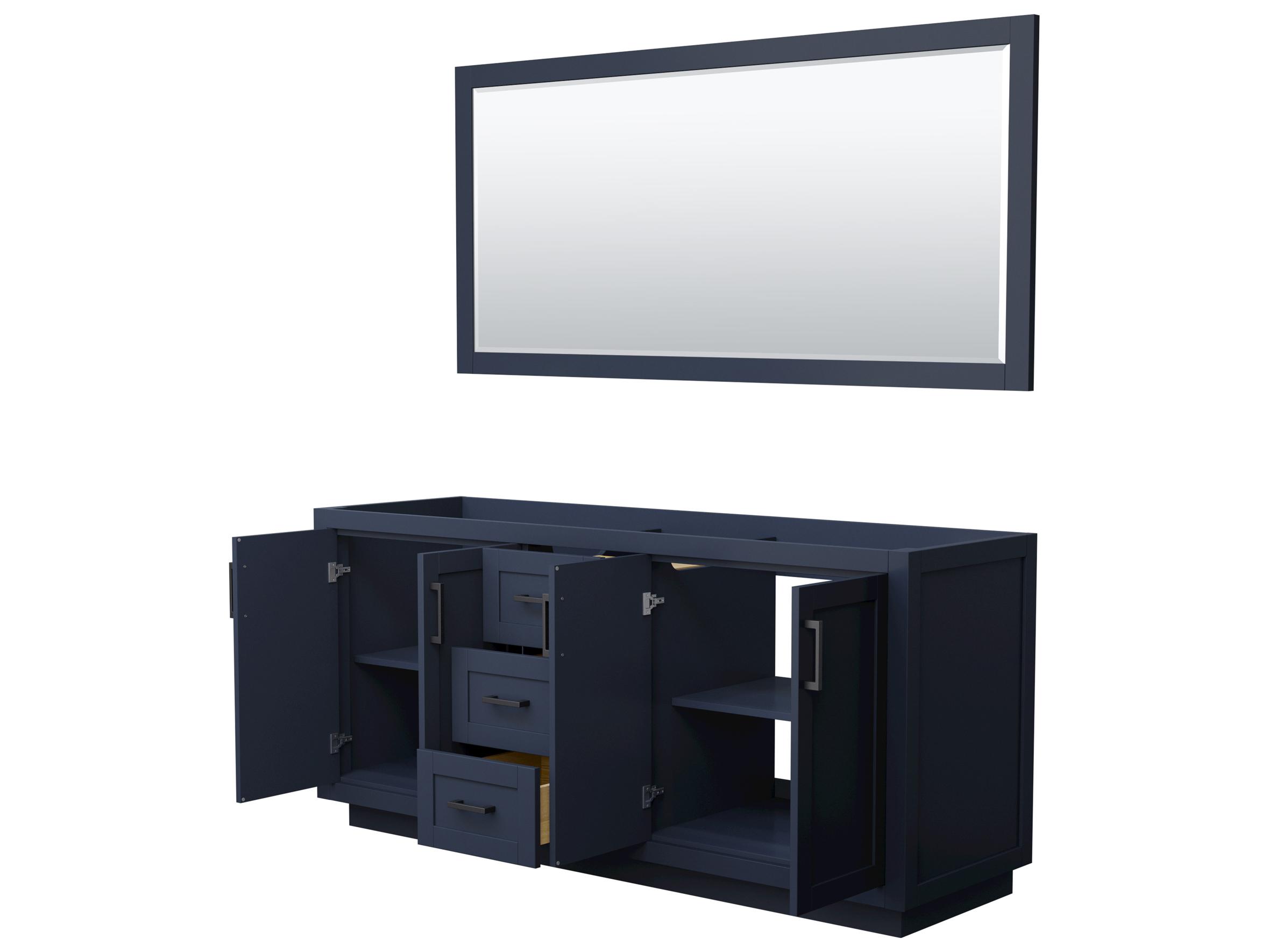 Wyndham Collection Miranda 71" Dark Blue Vanity with 70" Mirror