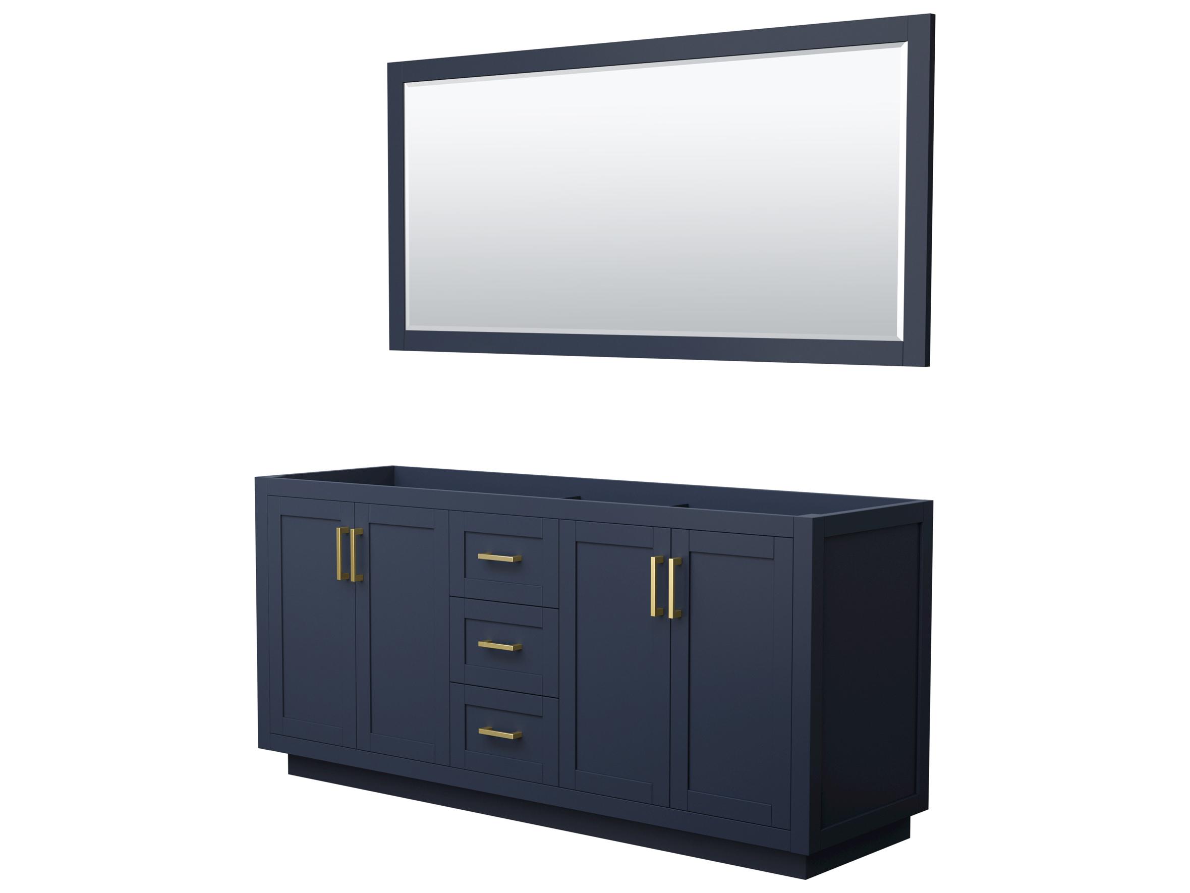 Wyndham Collection Miranda 71" Dark Blue Vanity with 70" Mirror