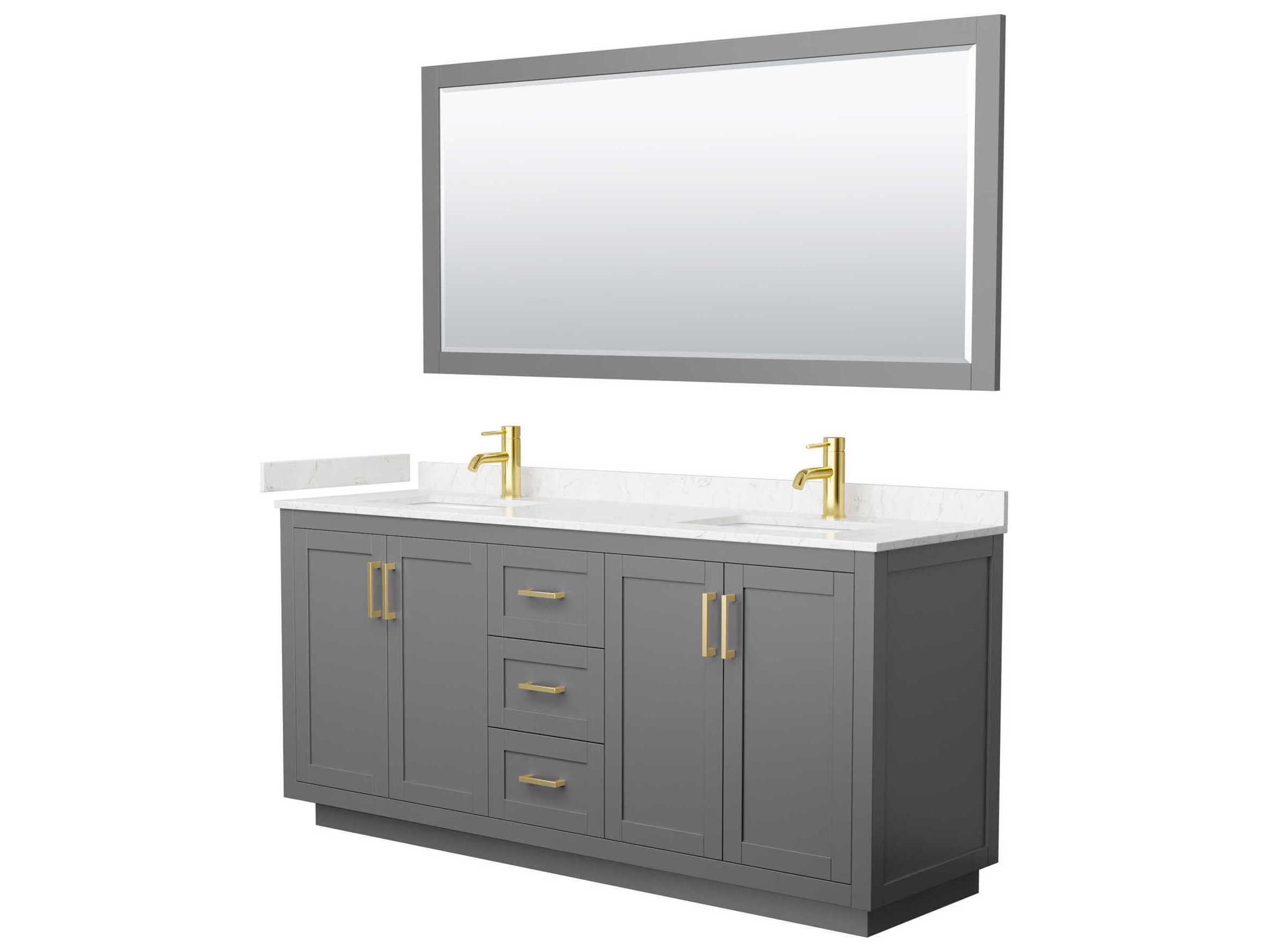 Wyndham Collection Miranda 72" Dark Gray Vanity with 70" Mirror