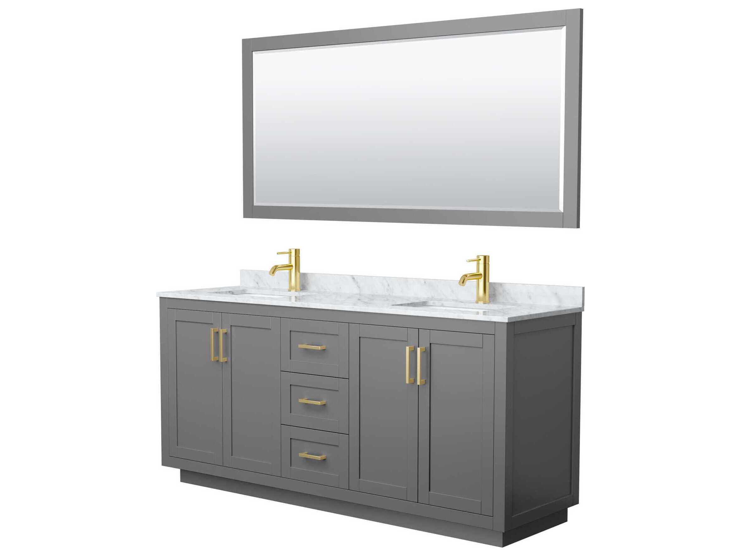 Wyndham Collection Miranda 72" Dark Gray Vanity with 70" Mirror