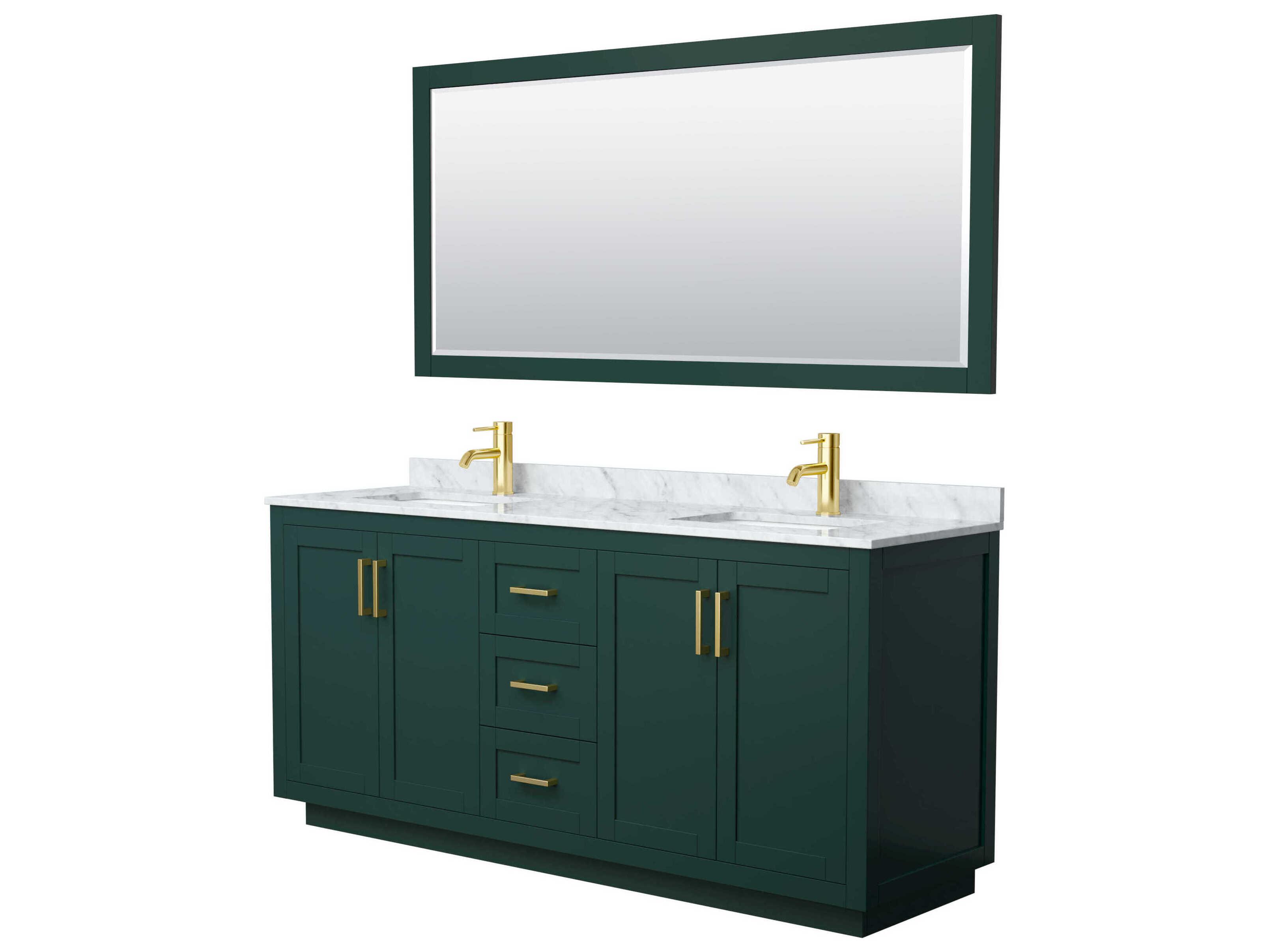 Wyndham Collection Miranda 72" Green Vanity with 70" Mirror