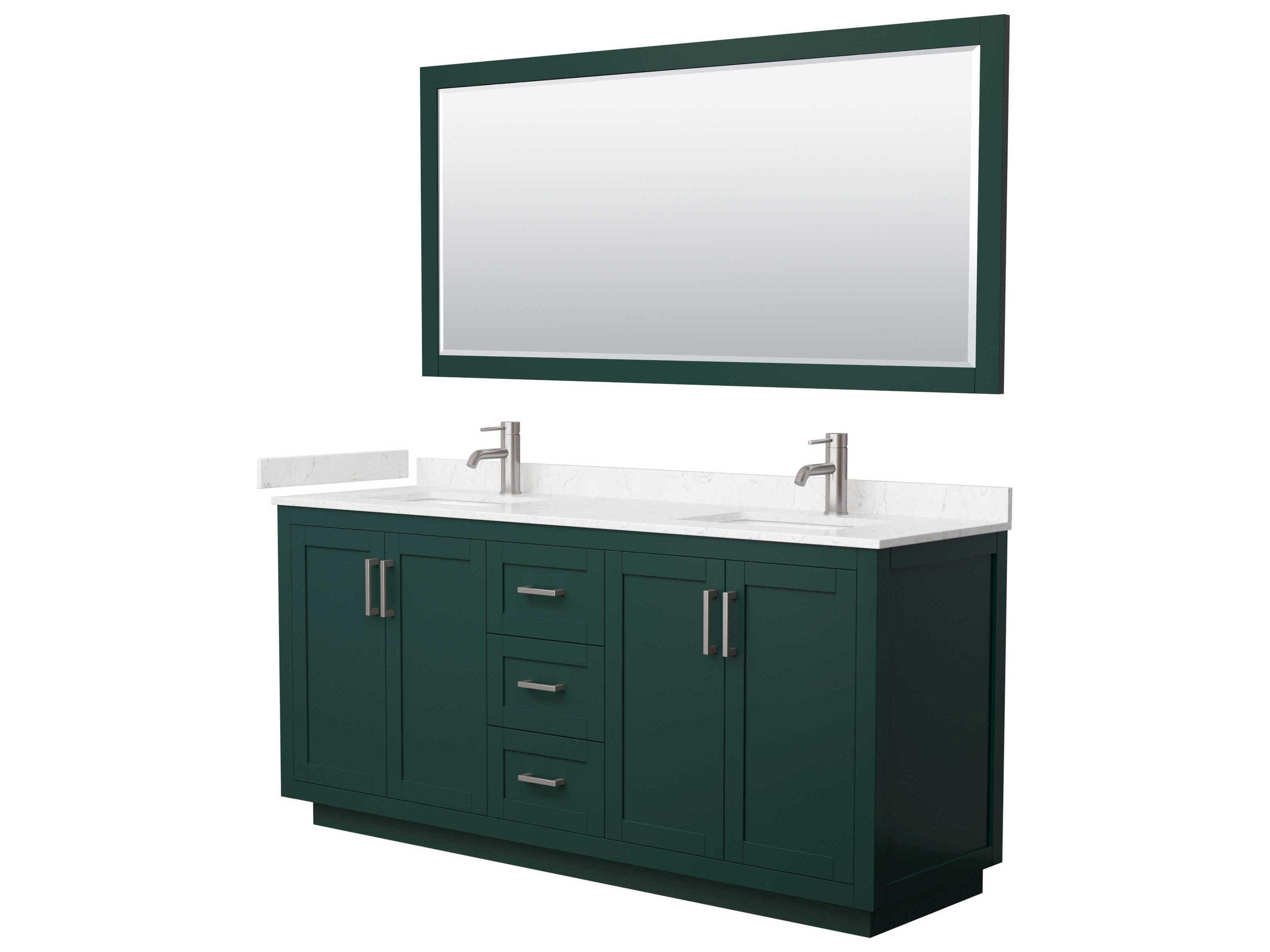 Wyndham Collection Miranda 72" Green Vanity with 70" Mirror