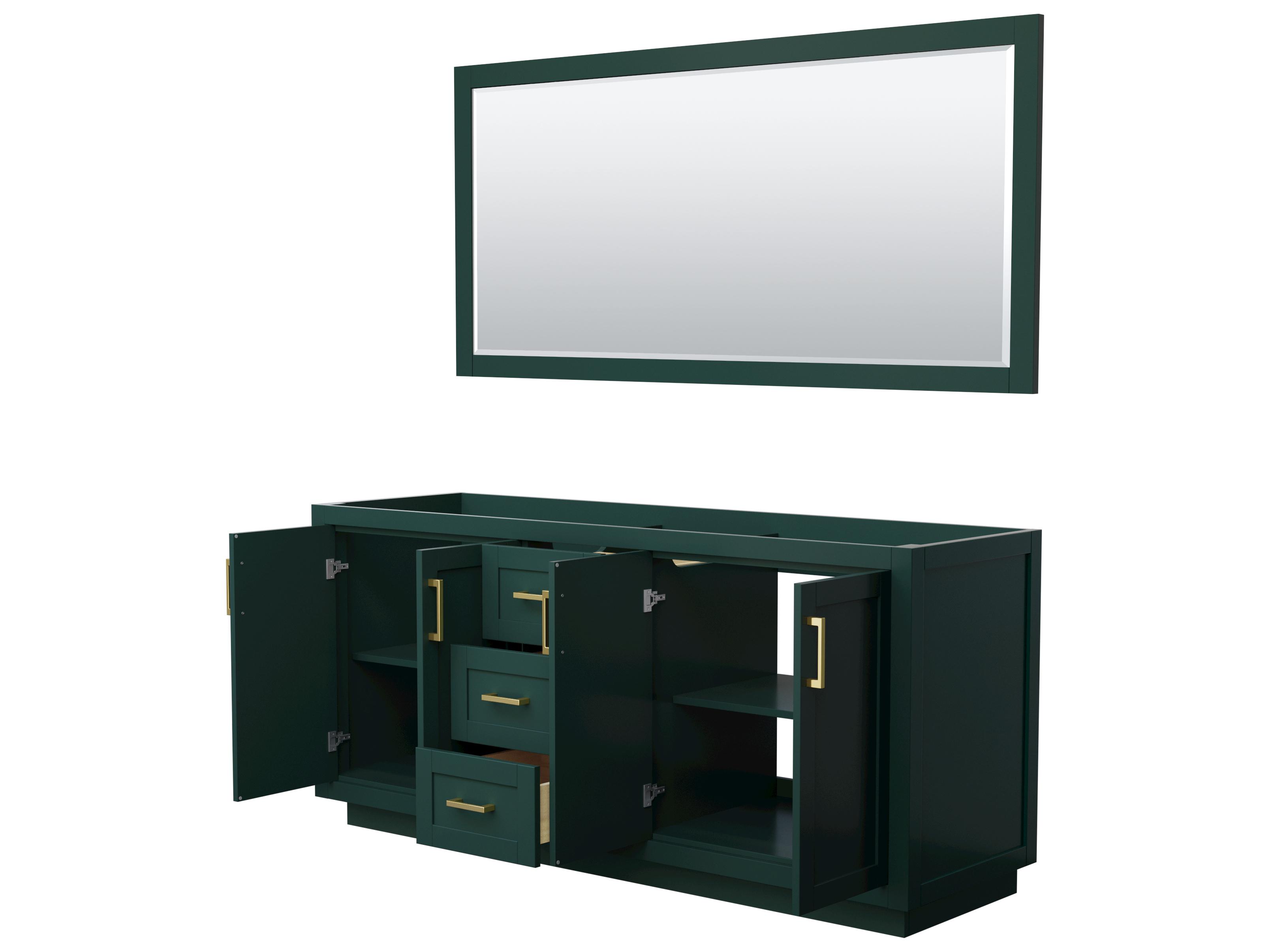 Wyndham Collection Miranda 71" Green Vanity with 70" Mirror