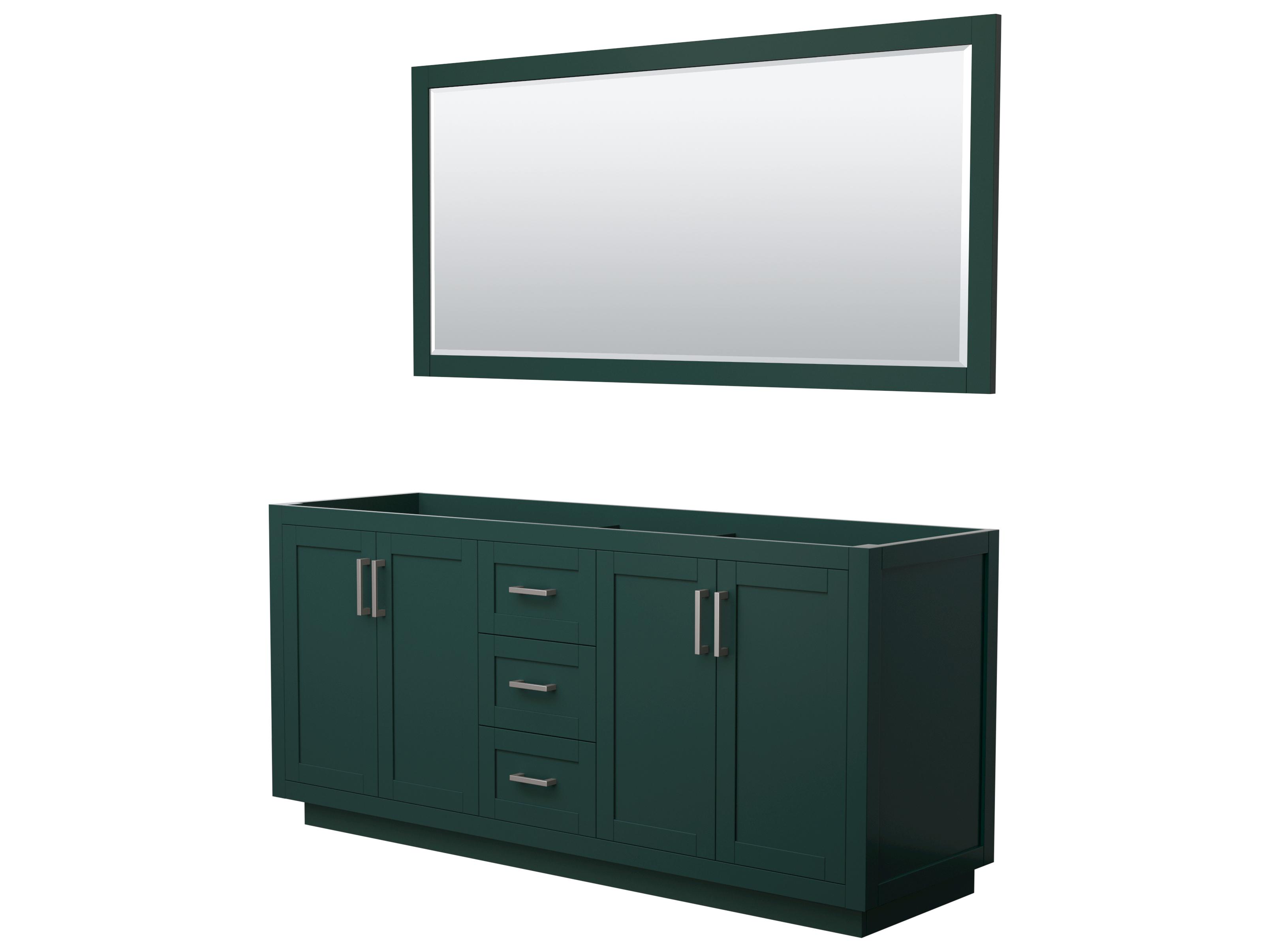 Wyndham Collection Miranda 71" Green Vanity with 70" Mirror