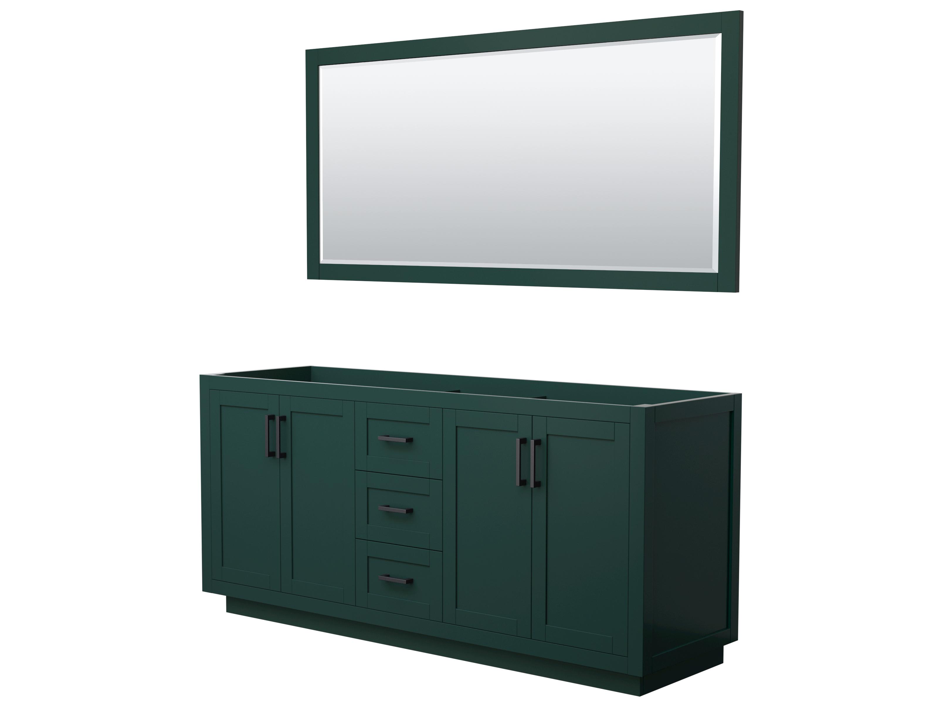 Wyndham Collection Miranda 71" Green Vanity with 70" Mirror
