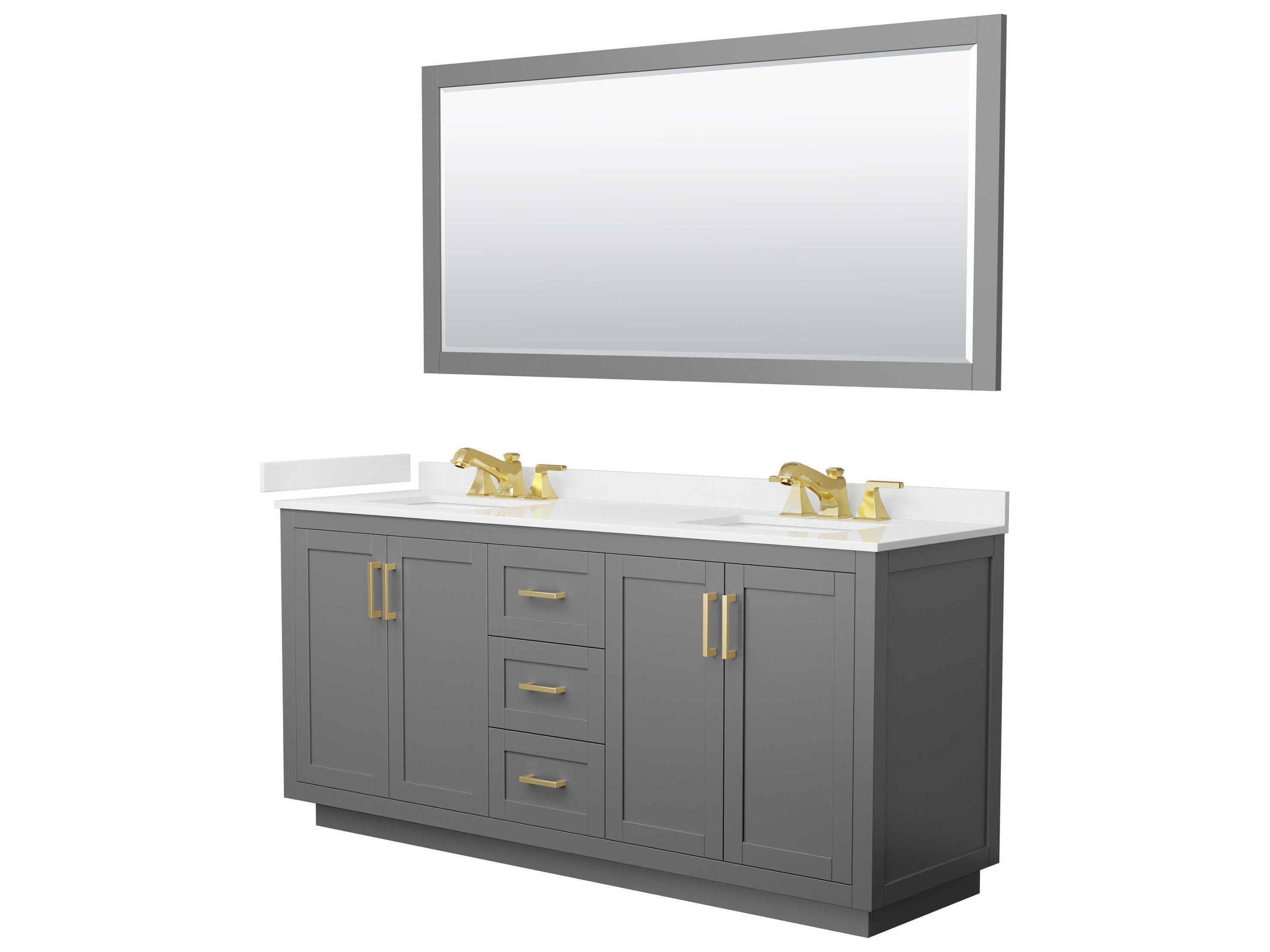 Wyndham Collection Miranda 72" Dark Gray Vanity with 70" Mirror