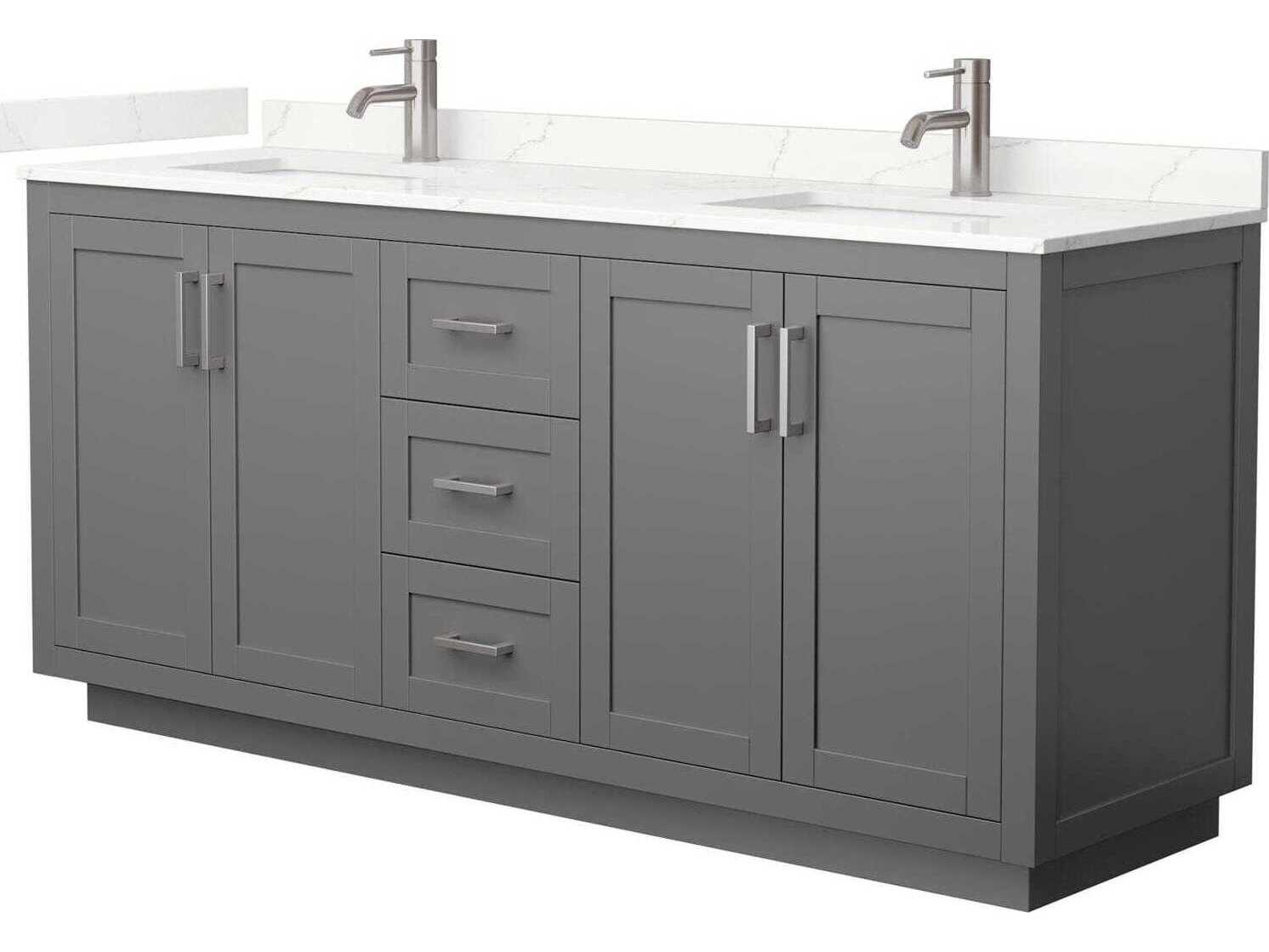 Wyndham Collection Miranda 72" Dark Gray Vanity