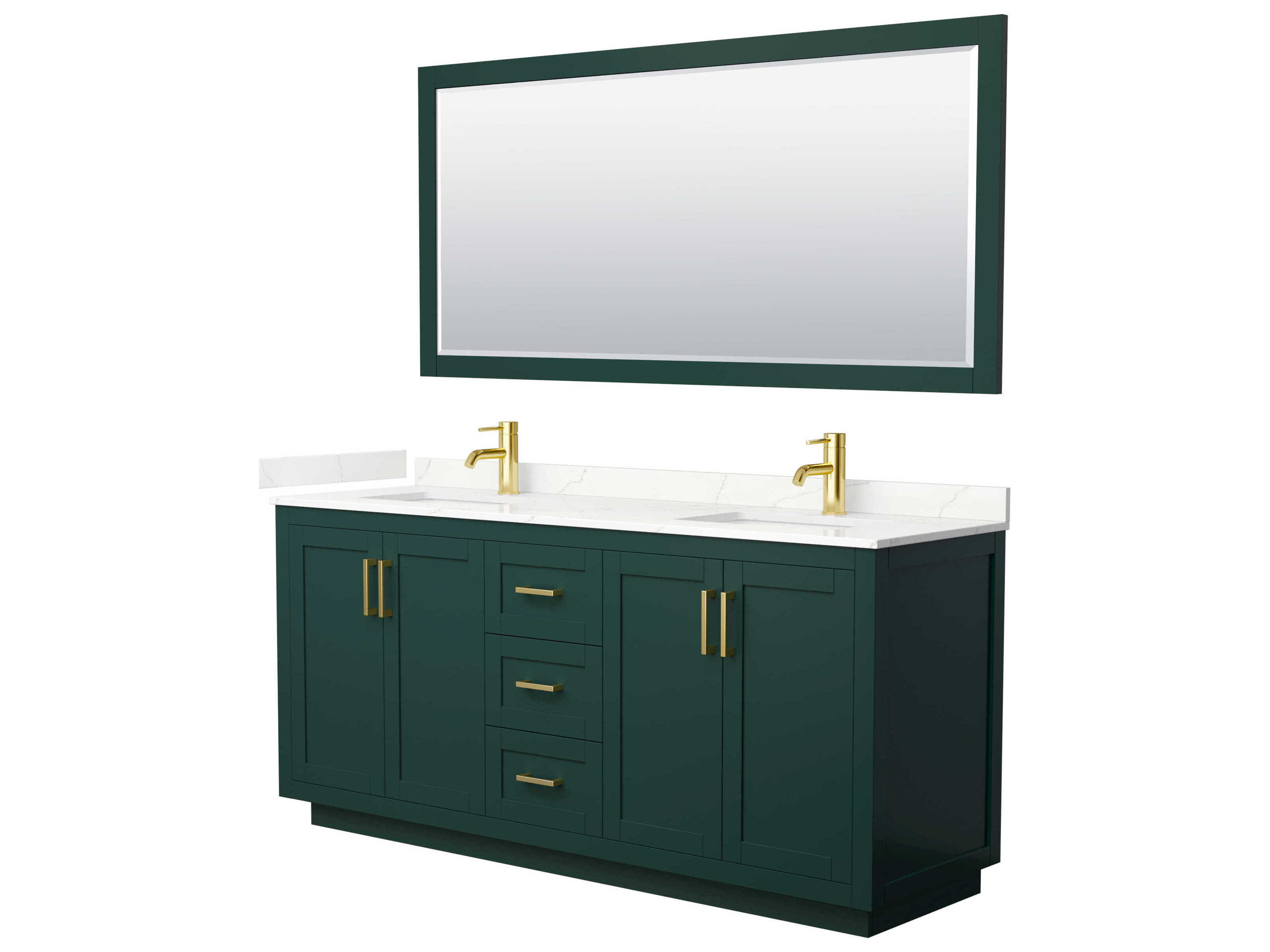 Wyndham Collection Miranda 72" Green Vanity with 70" Mirror