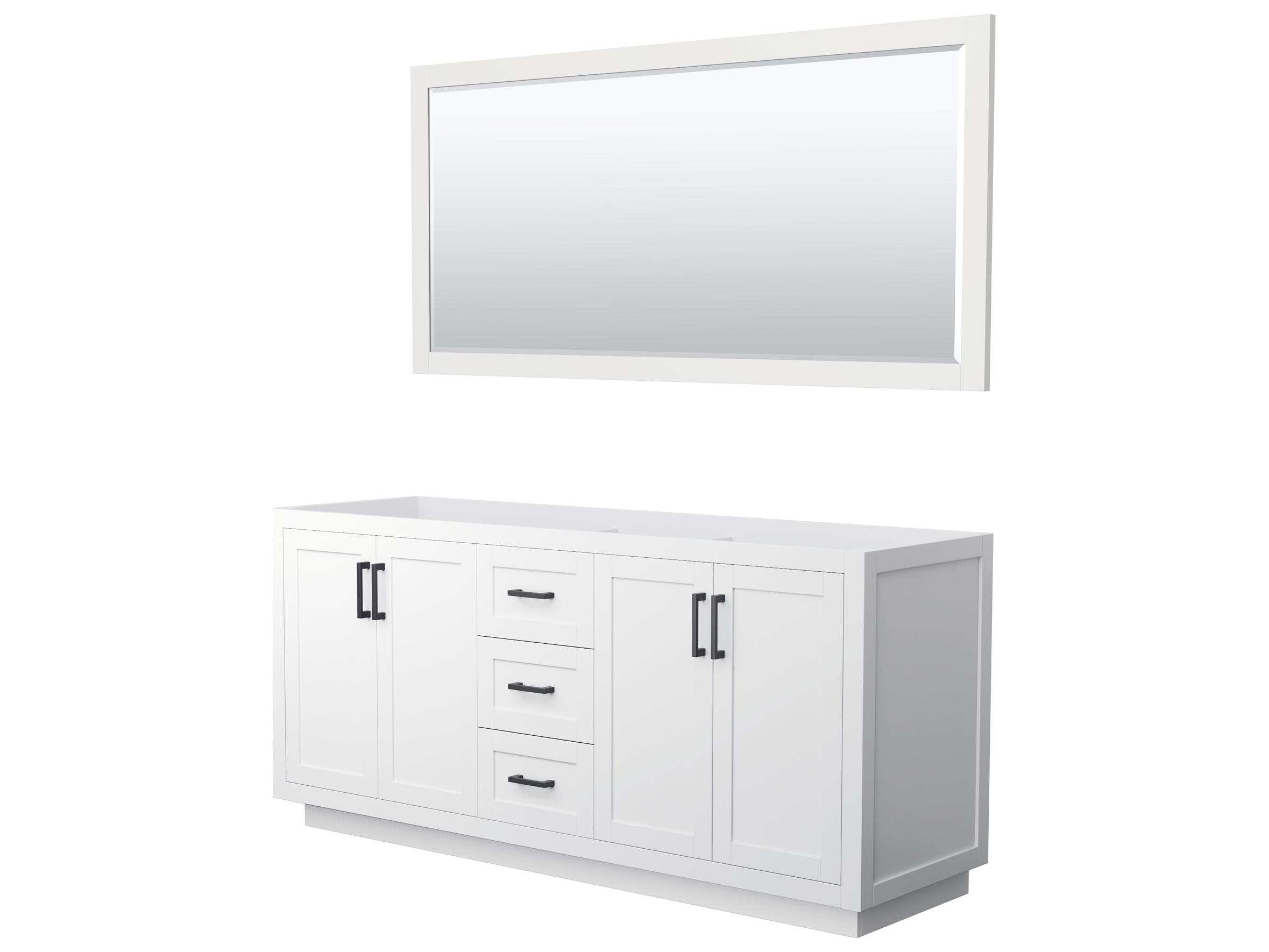 Wyndham Collection Miranda 71" White Vanity with 70" Mirror