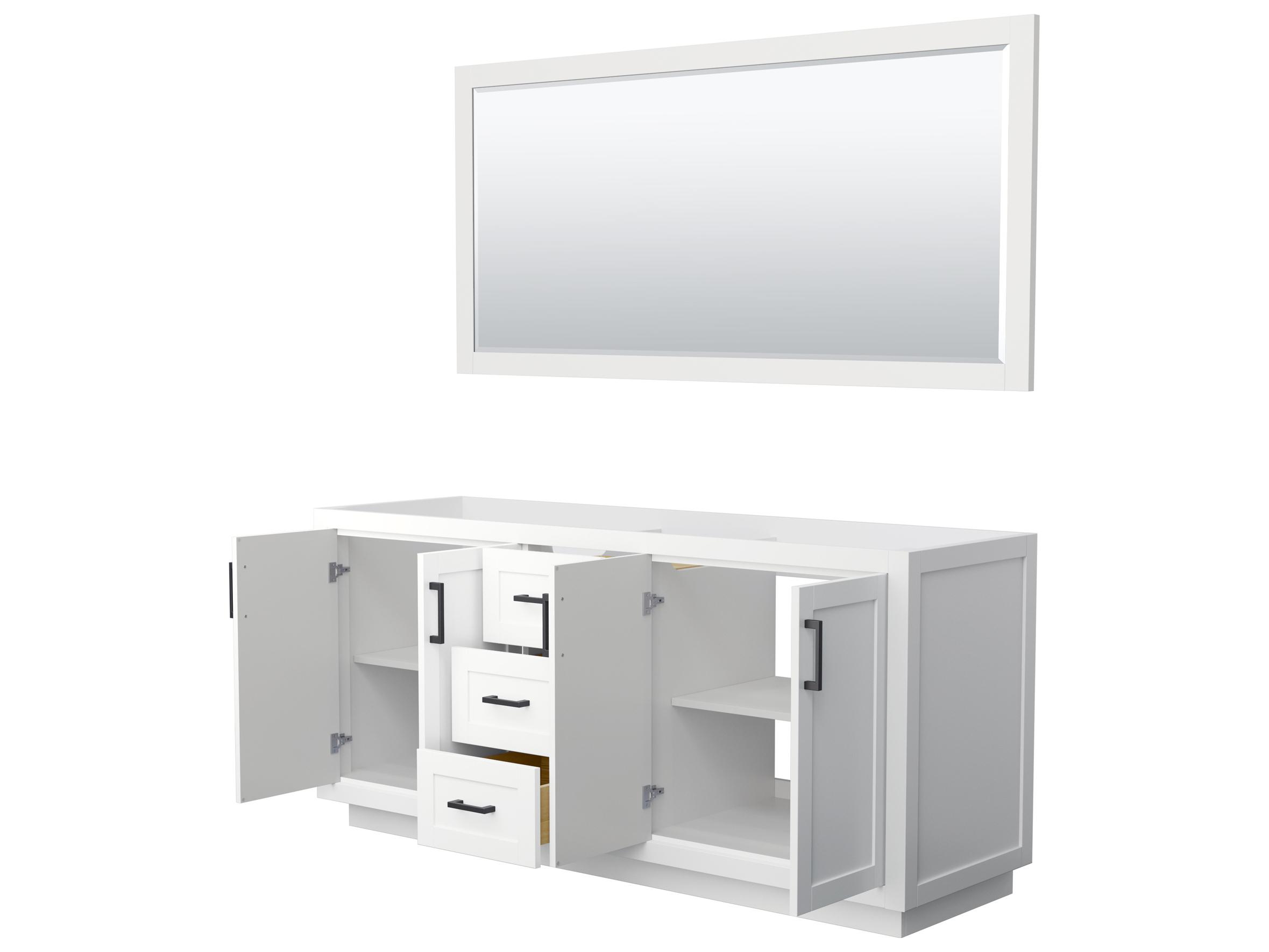 Wyndham Collection Miranda 71" White Vanity with 70" Mirror
