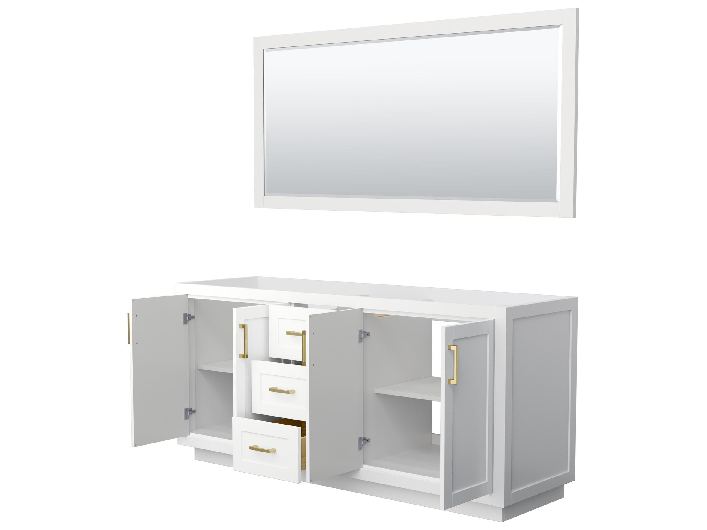 Wyndham Collection Miranda 71" White Vanity with 70" Mirror