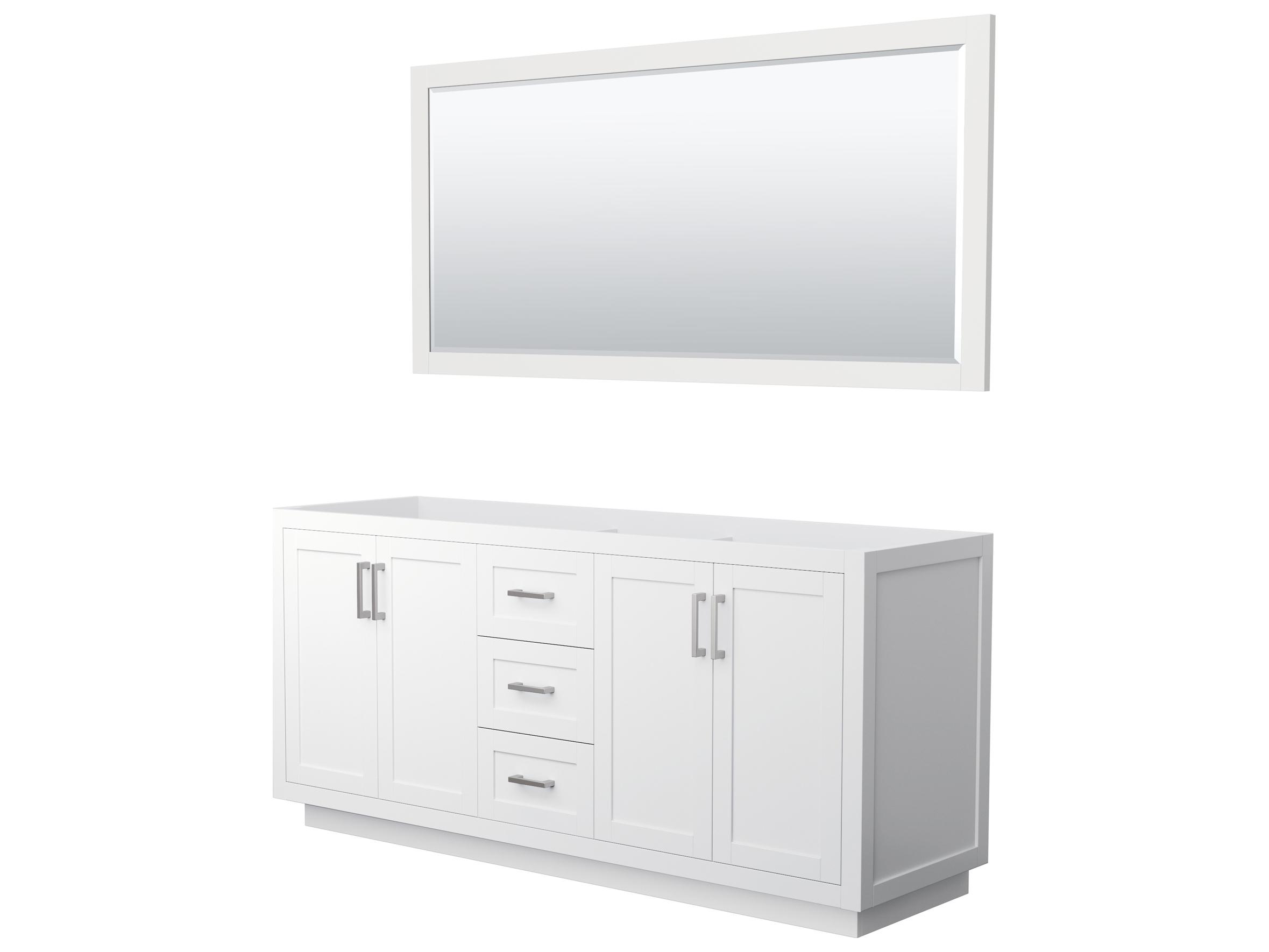 Wyndham Collection Miranda 71" White Vanity with 70" Mirror