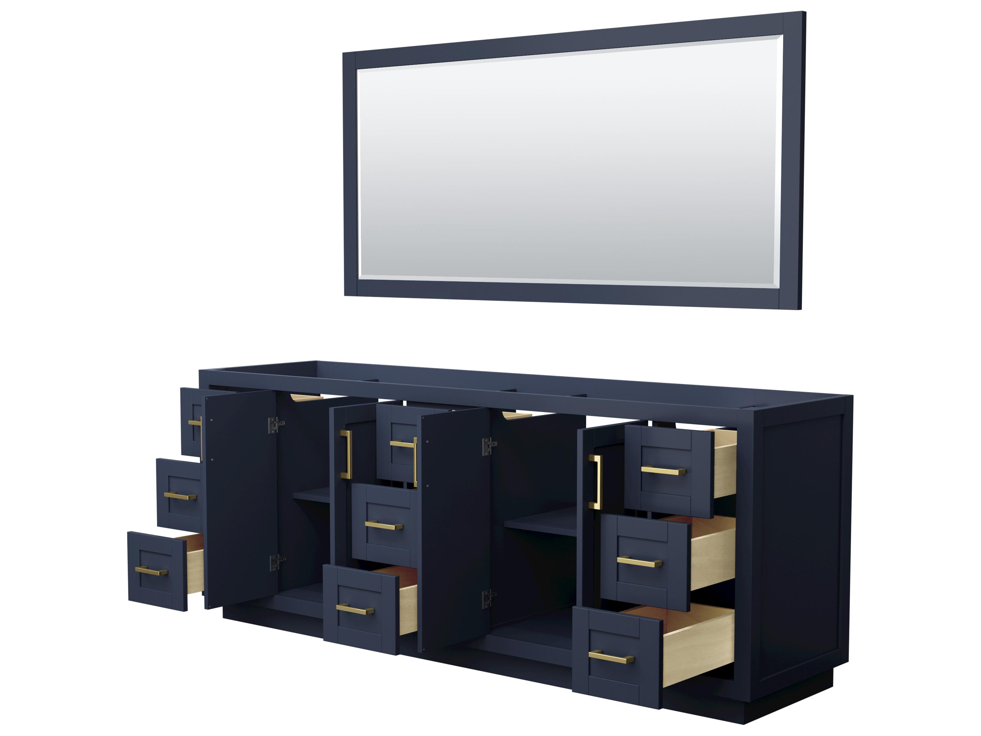 Wyndham Collection Miranda 83" Dark Blue Vanity with 70" Mirror