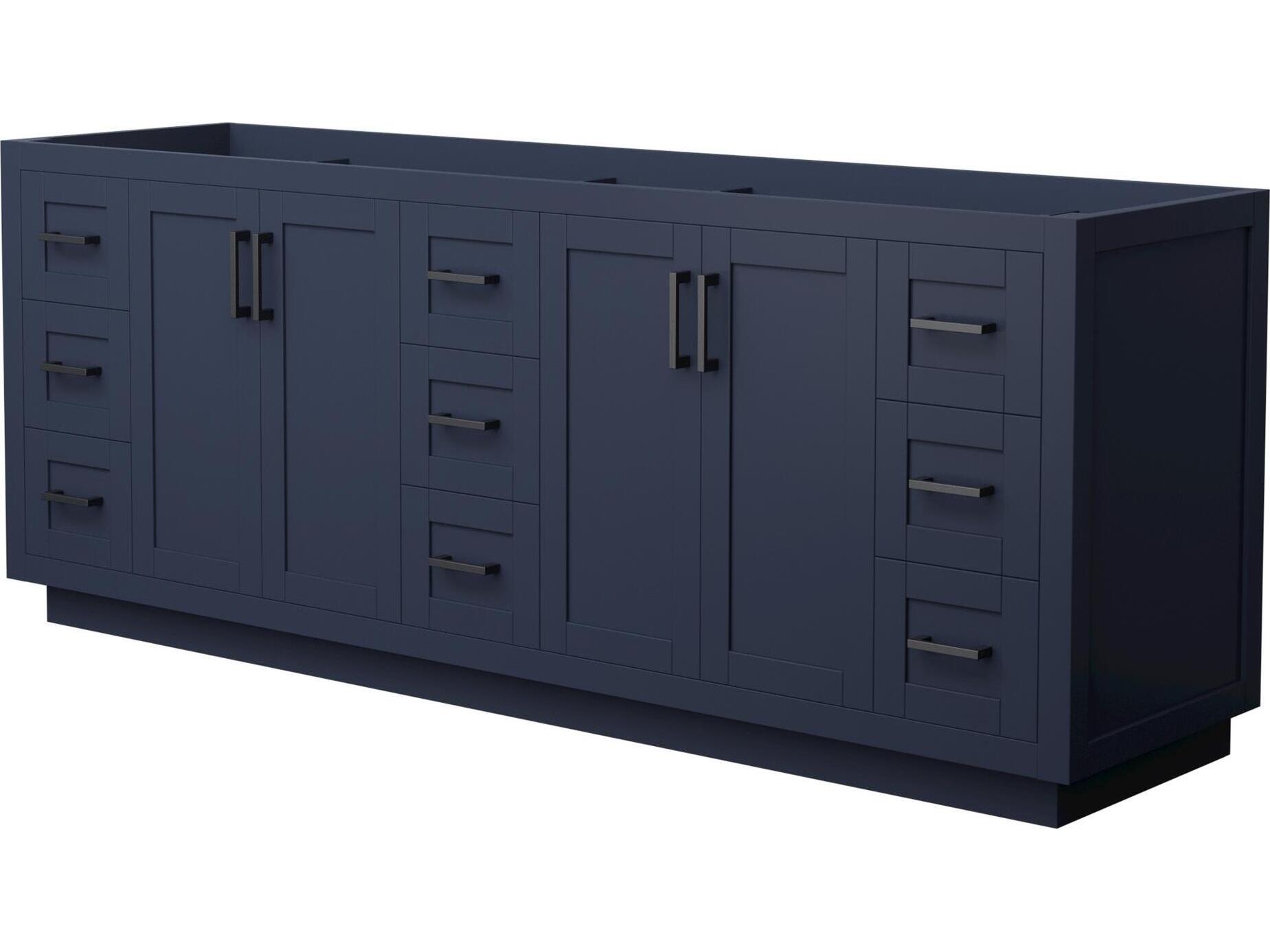 Wyndham Collection Miranda 83" Dark Blue Vanity