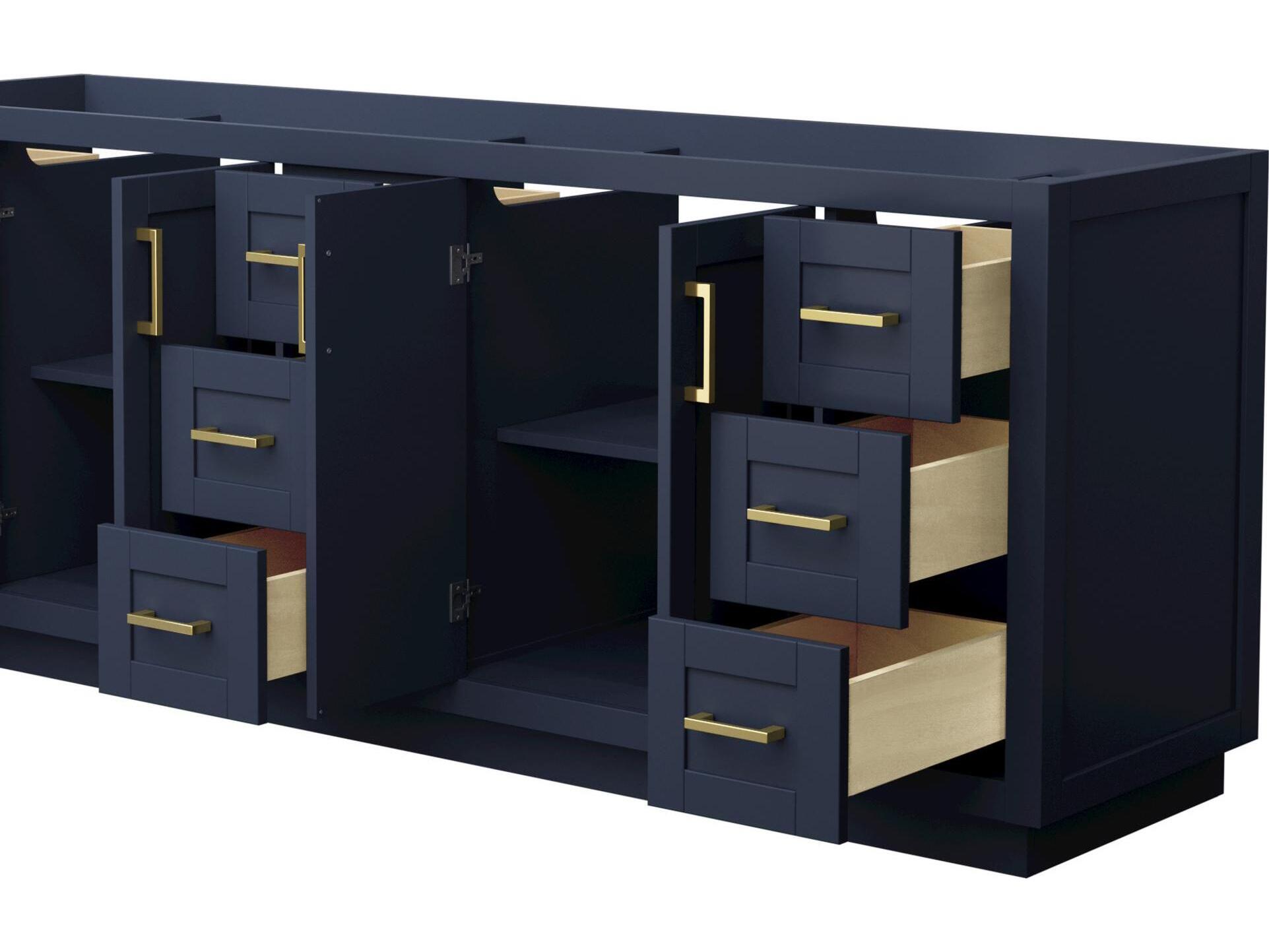 Wyndham Collection Miranda 83" Dark Blue Vanity