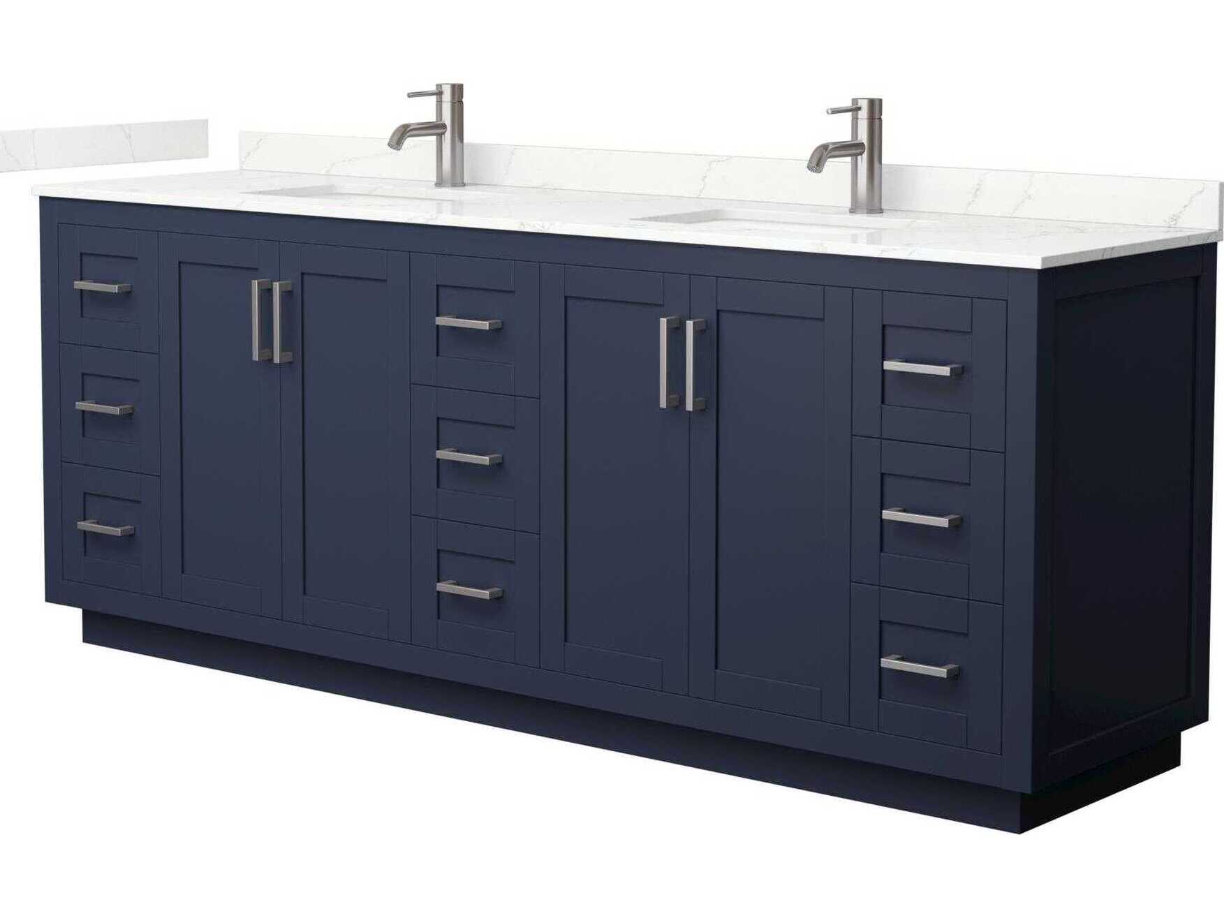 Wyndham Collection Miranda 84" Dark Blue Vanity