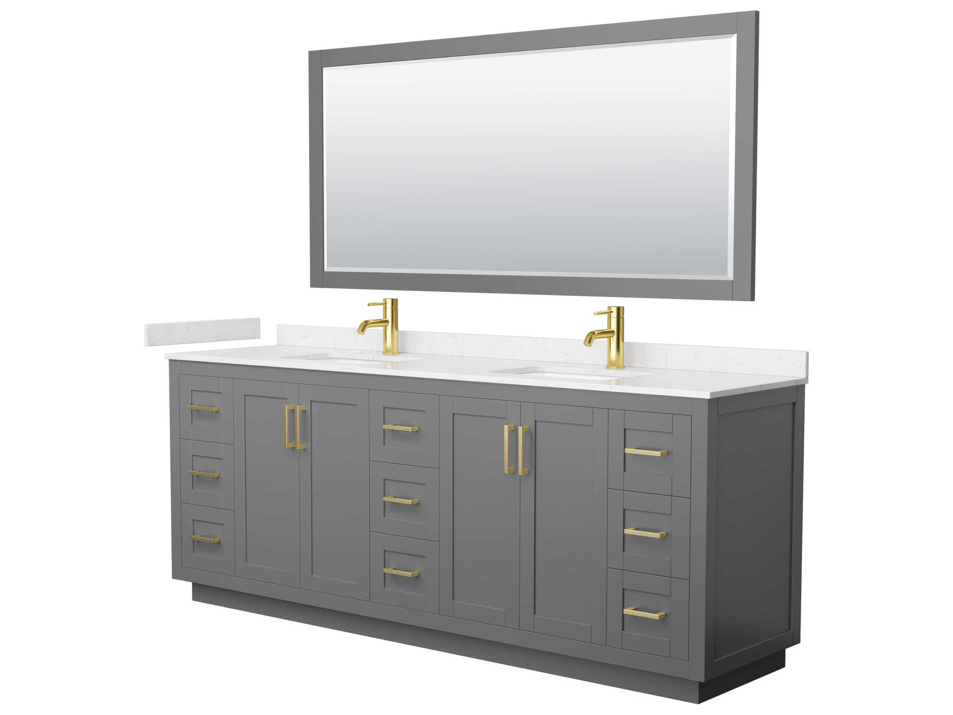 Wyndham Collection Miranda 84" Dark Gray Vanity with 70" Mirror