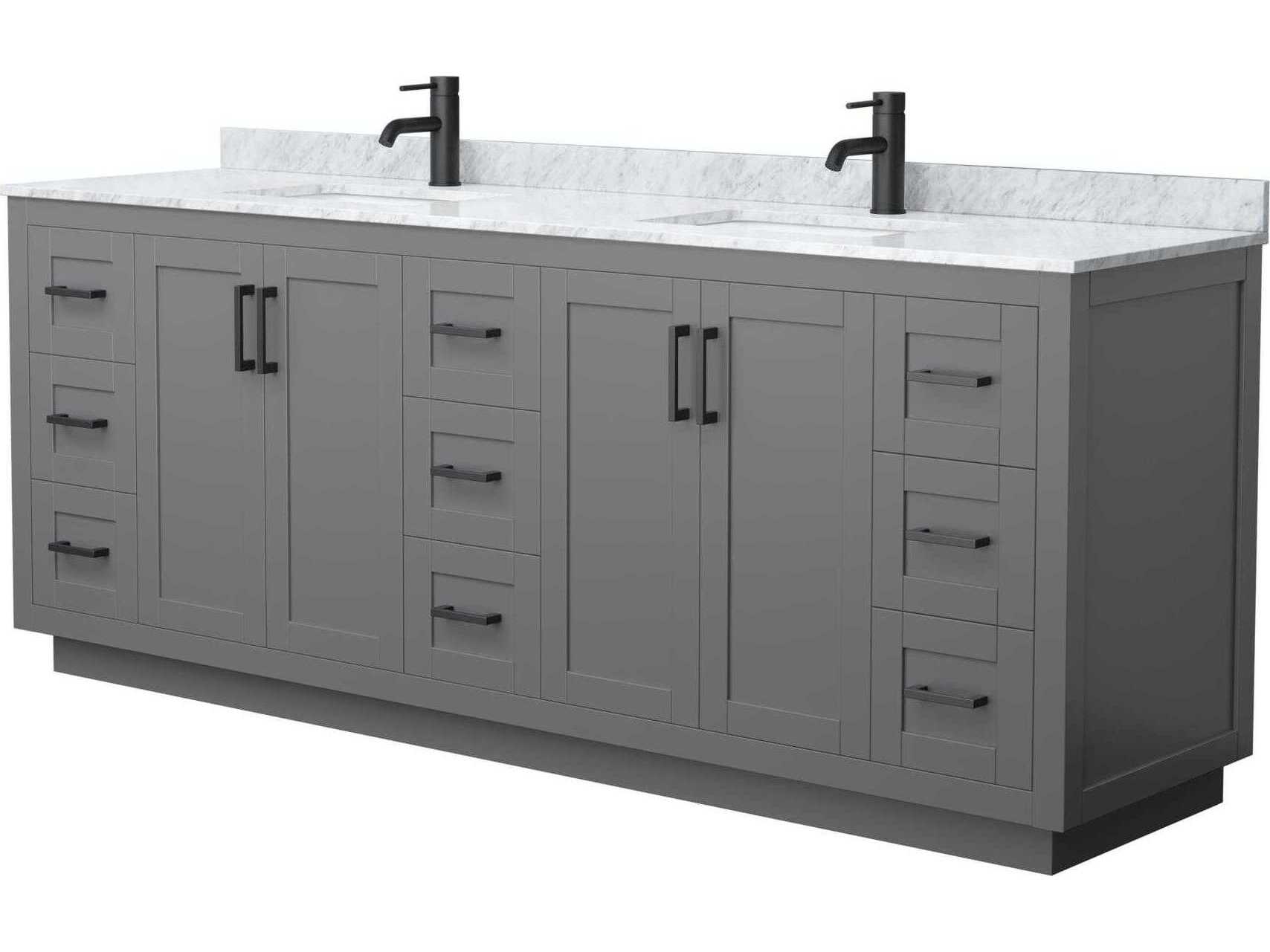 Wyndham Collection Miranda 84" Dark Gray Vanity