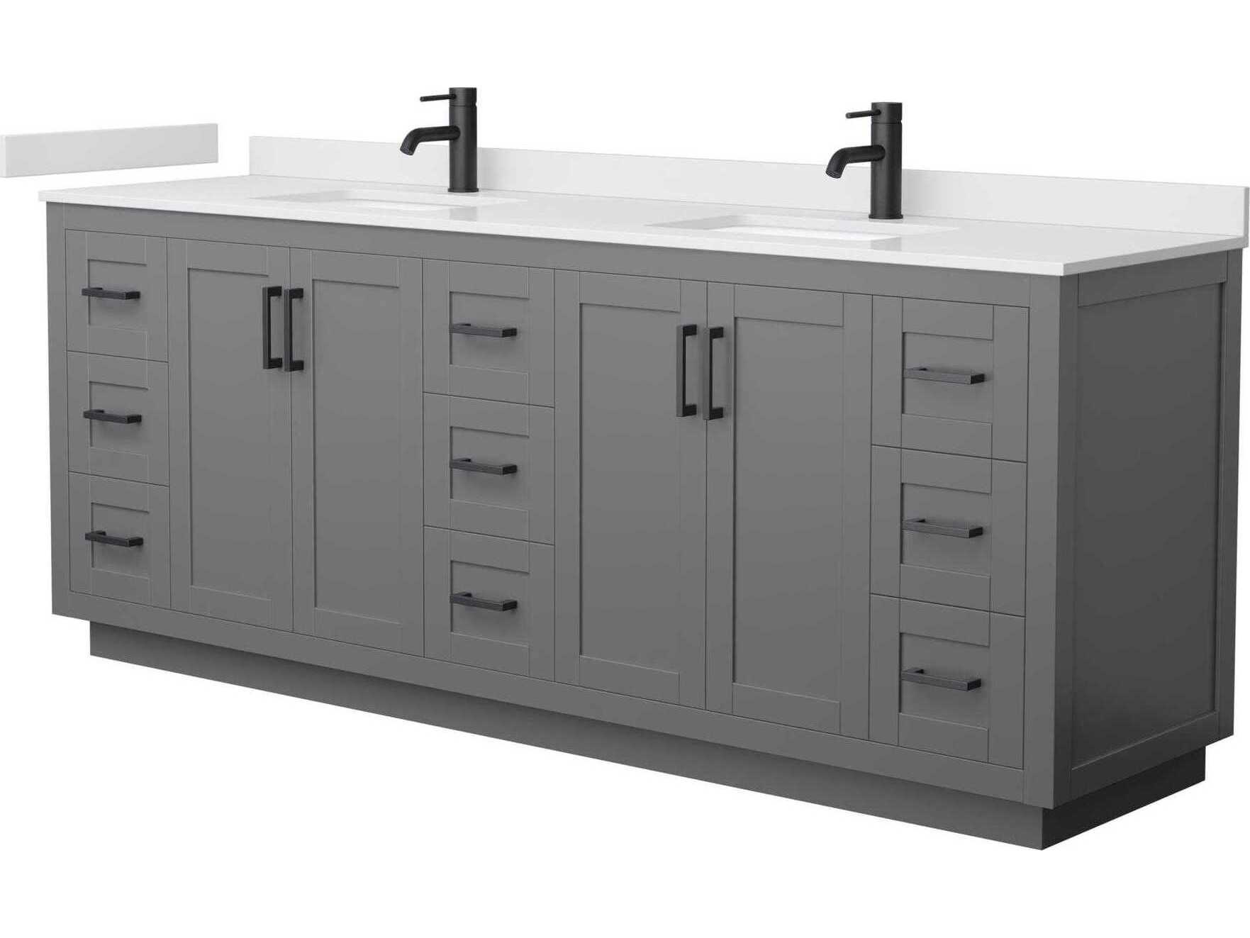 Wyndham Collection Miranda 84" Dark Gray Vanity