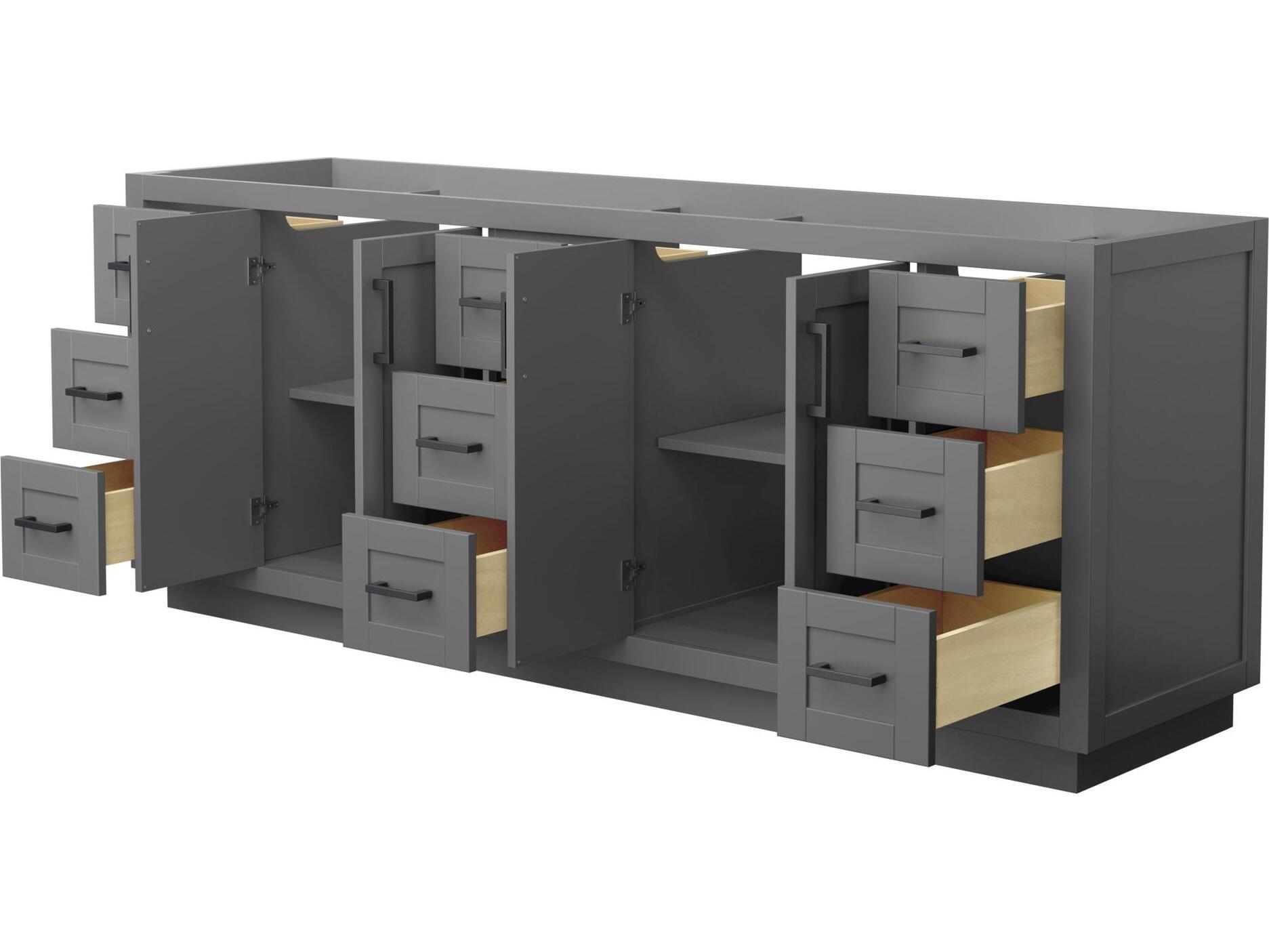 Wyndham Collection Miranda 83" Dark Gray Vanity