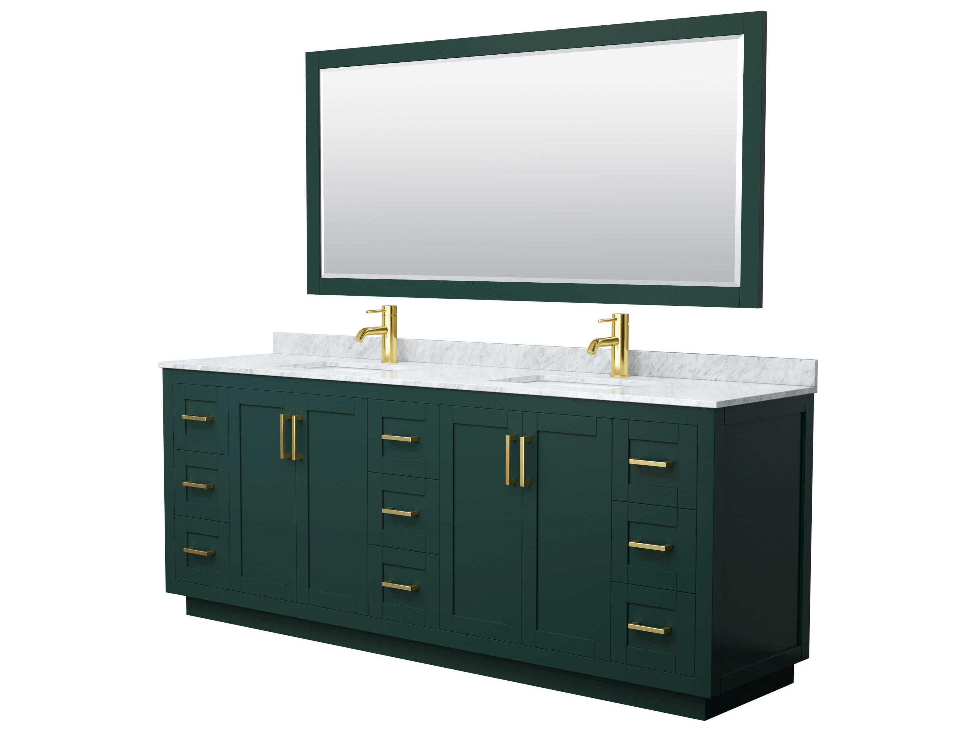 Wyndham Collection Miranda 84" Green Vanity with 70" Mirror