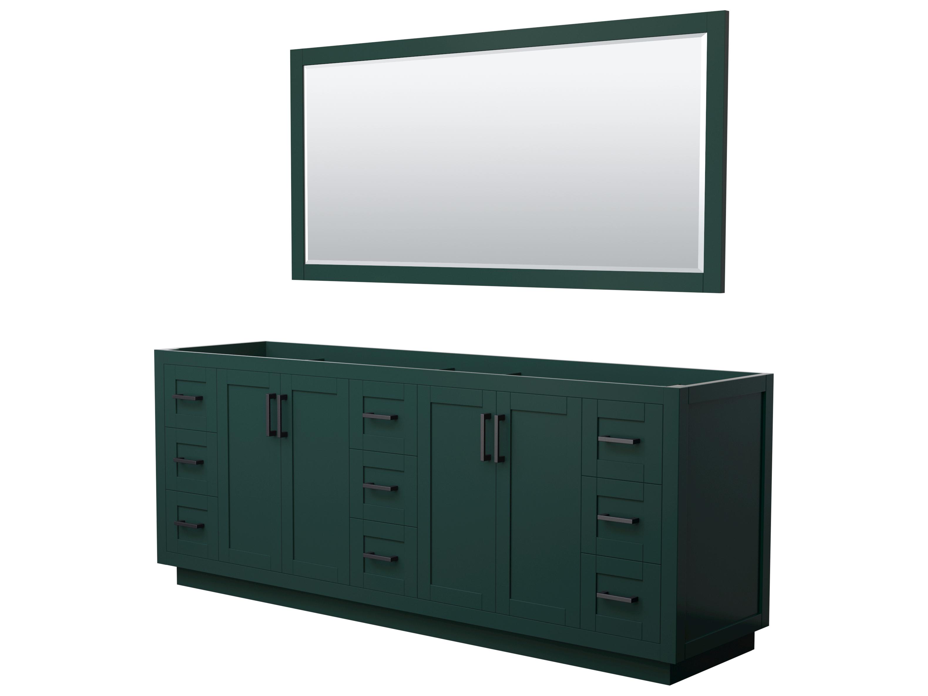 Wyndham Collection Miranda 83" Green Vanity with 70" Mirror