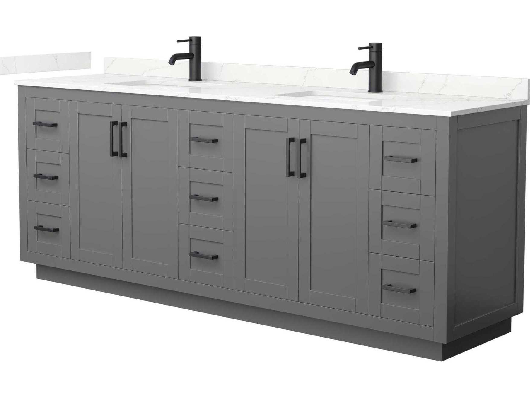 Wyndham Collection Miranda 84" Dark Gray Vanity