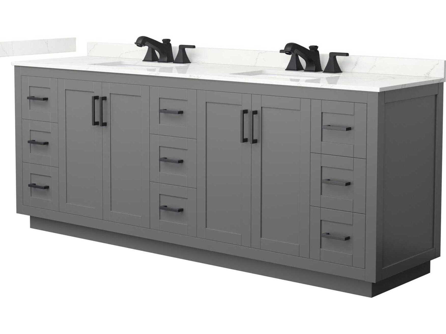 Wyndham Collection Miranda 84" Dark Gray Vanity
