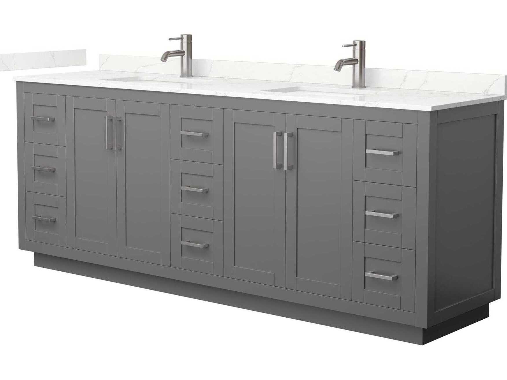Wyndham Collection Miranda 84" Dark Gray Vanity