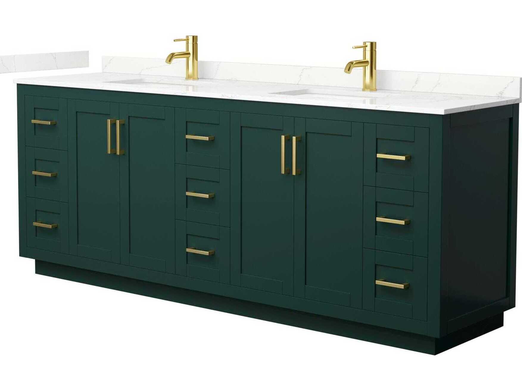 Wyndham Collection Miranda 84" Green Vanity