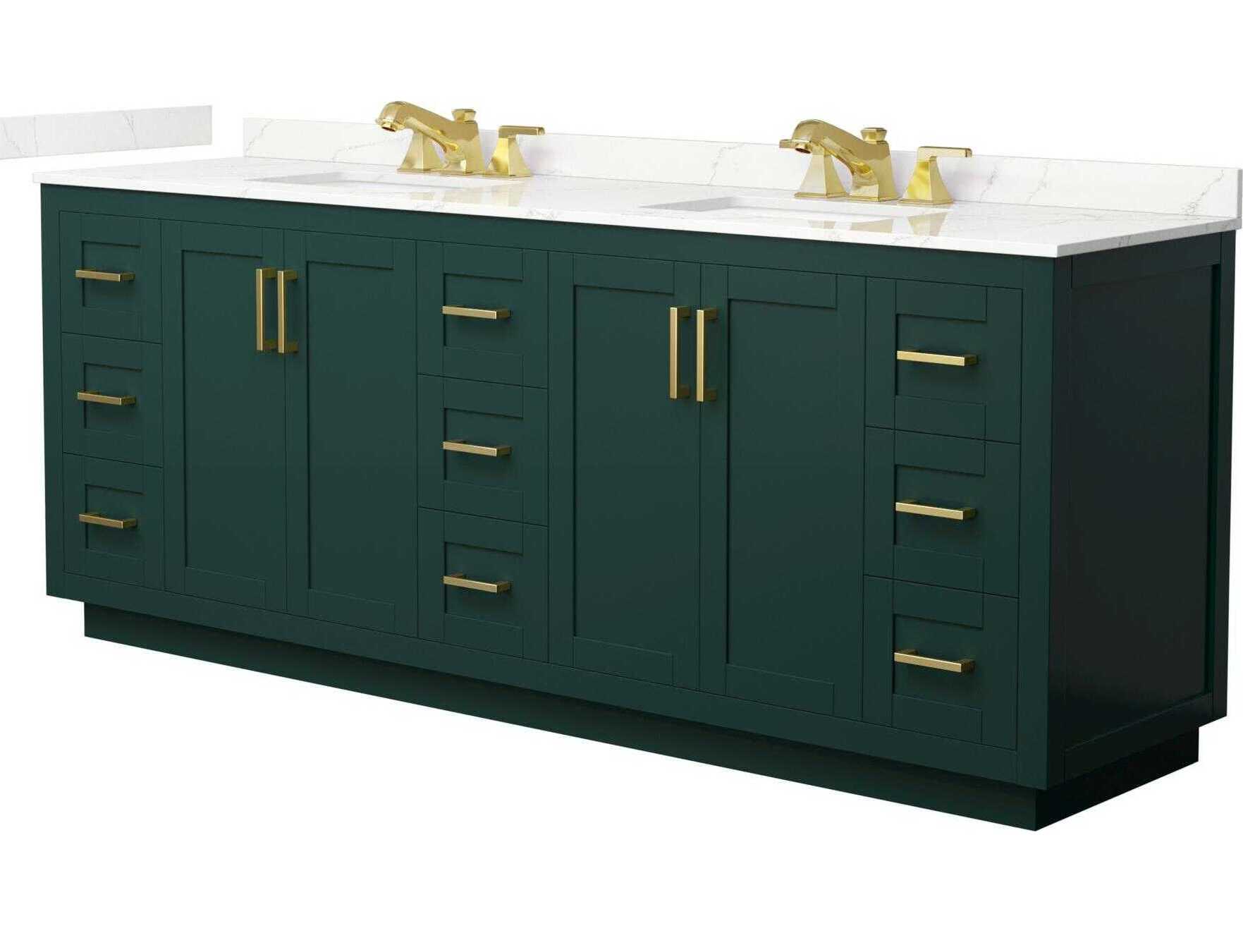 Wyndham Collection Miranda 84" Green Vanity